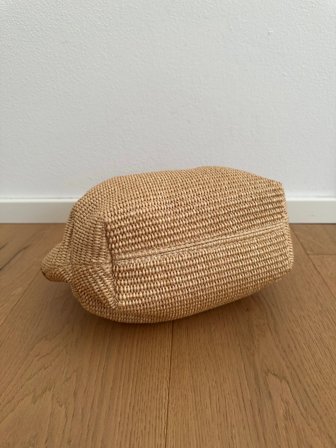 Nayeli Raffia and Genuine Leather Bag
