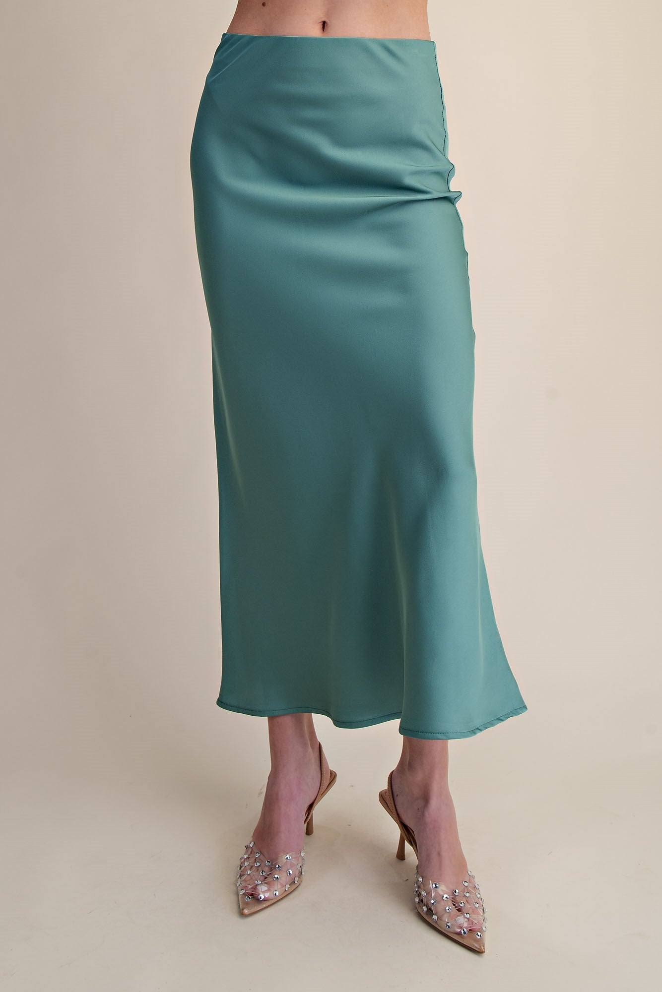 Amelia Satin Midi Skirt