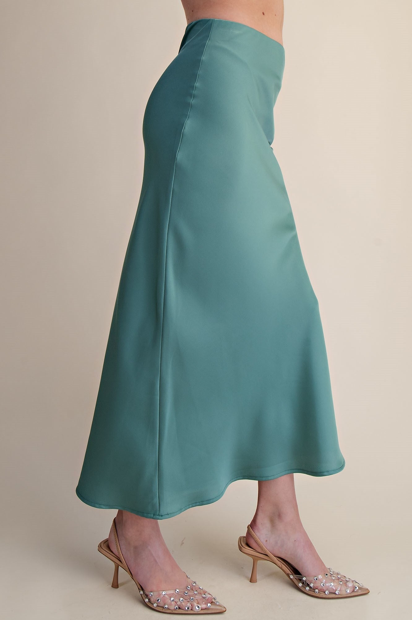 Amelia Satin Midi Skirt