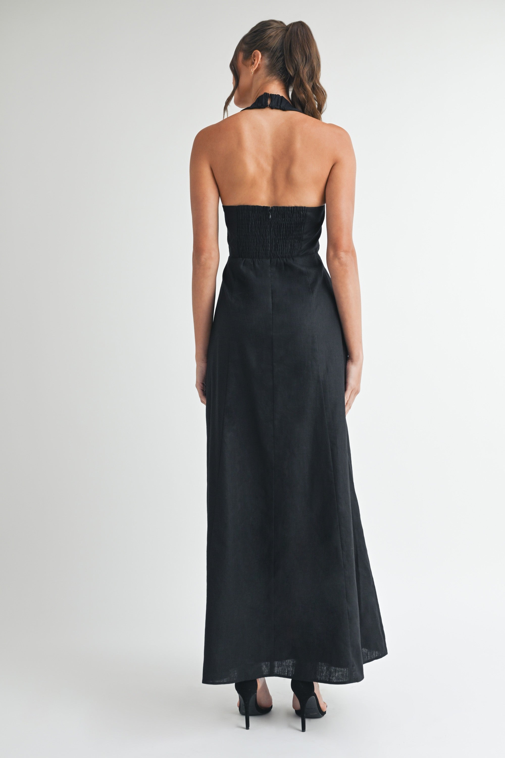 Selene Linen Halter Dress