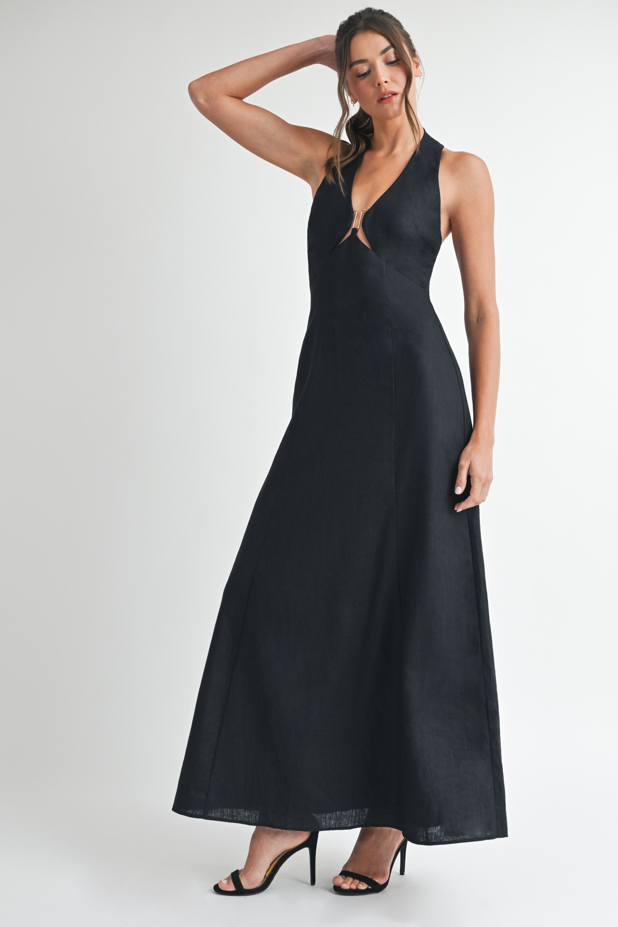 Selene Linen Halter Dress