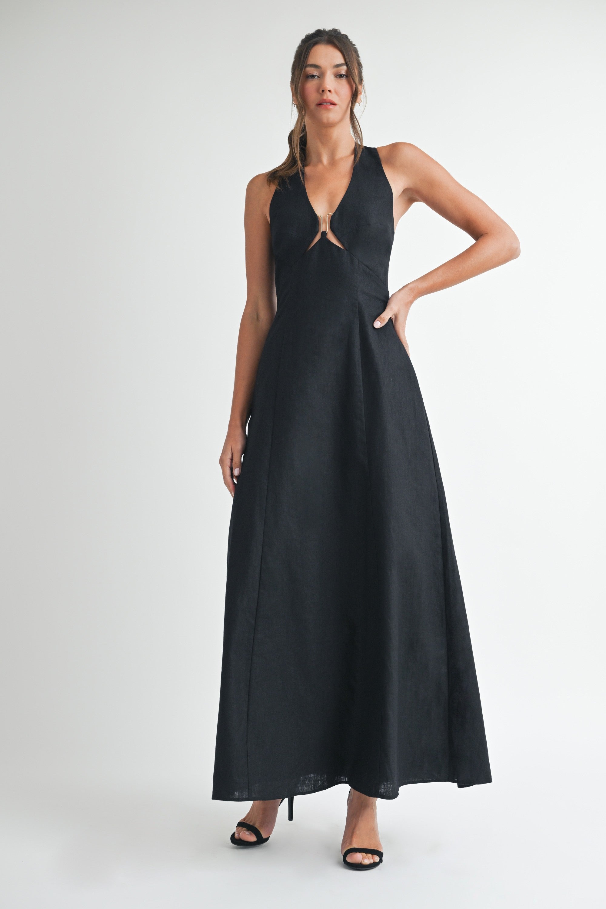 Selene Linen Halter Dress
