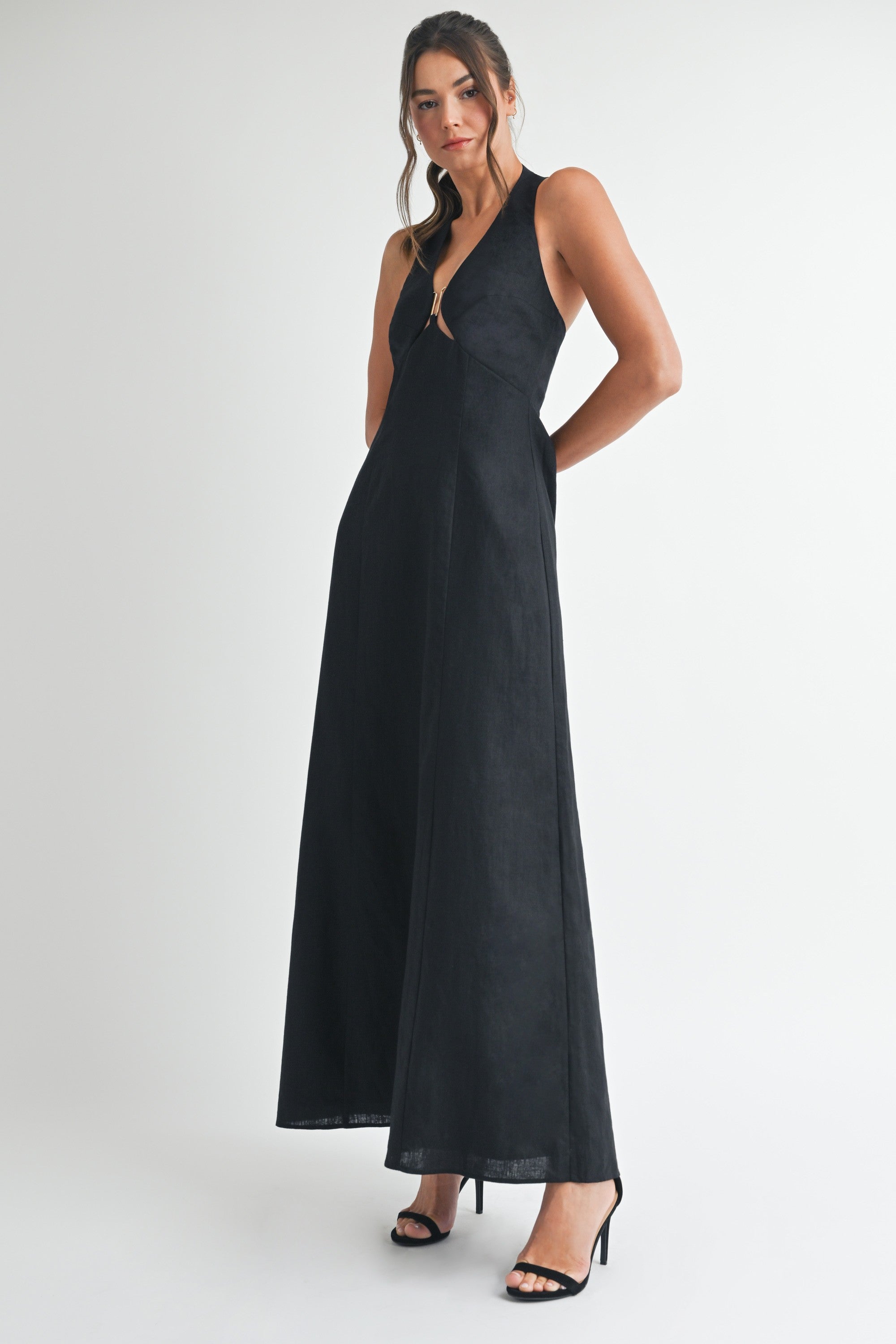Selene Linen Halter Dress