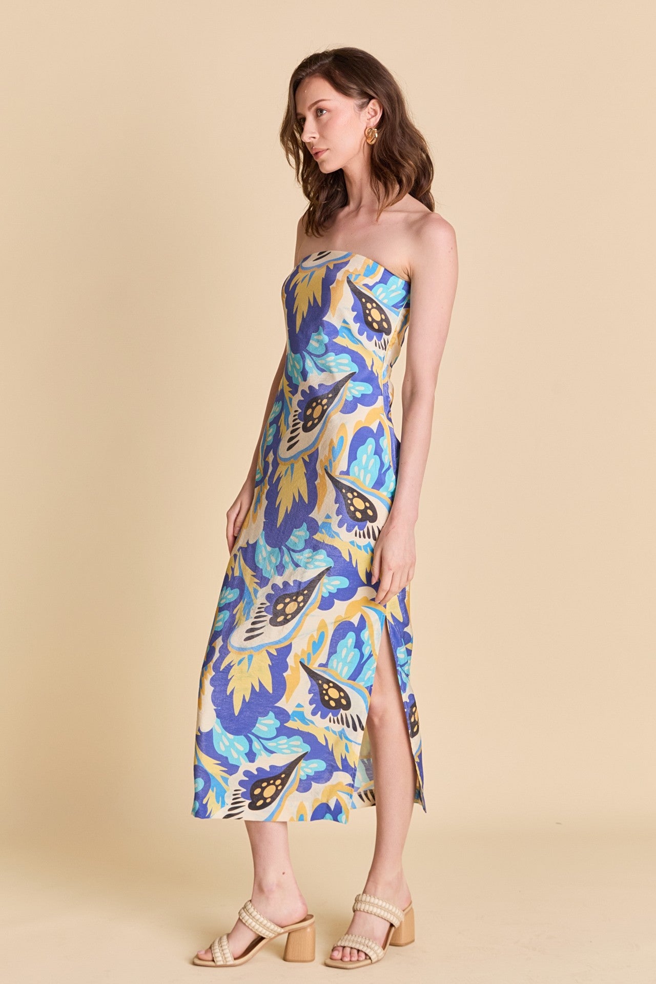 Mira Strapless Midi Dress