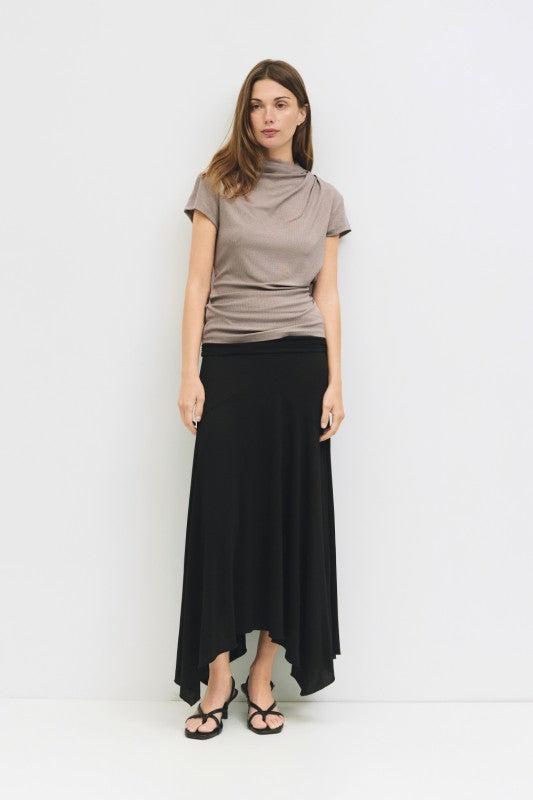 Addison Short Sleeve Top in Taupe