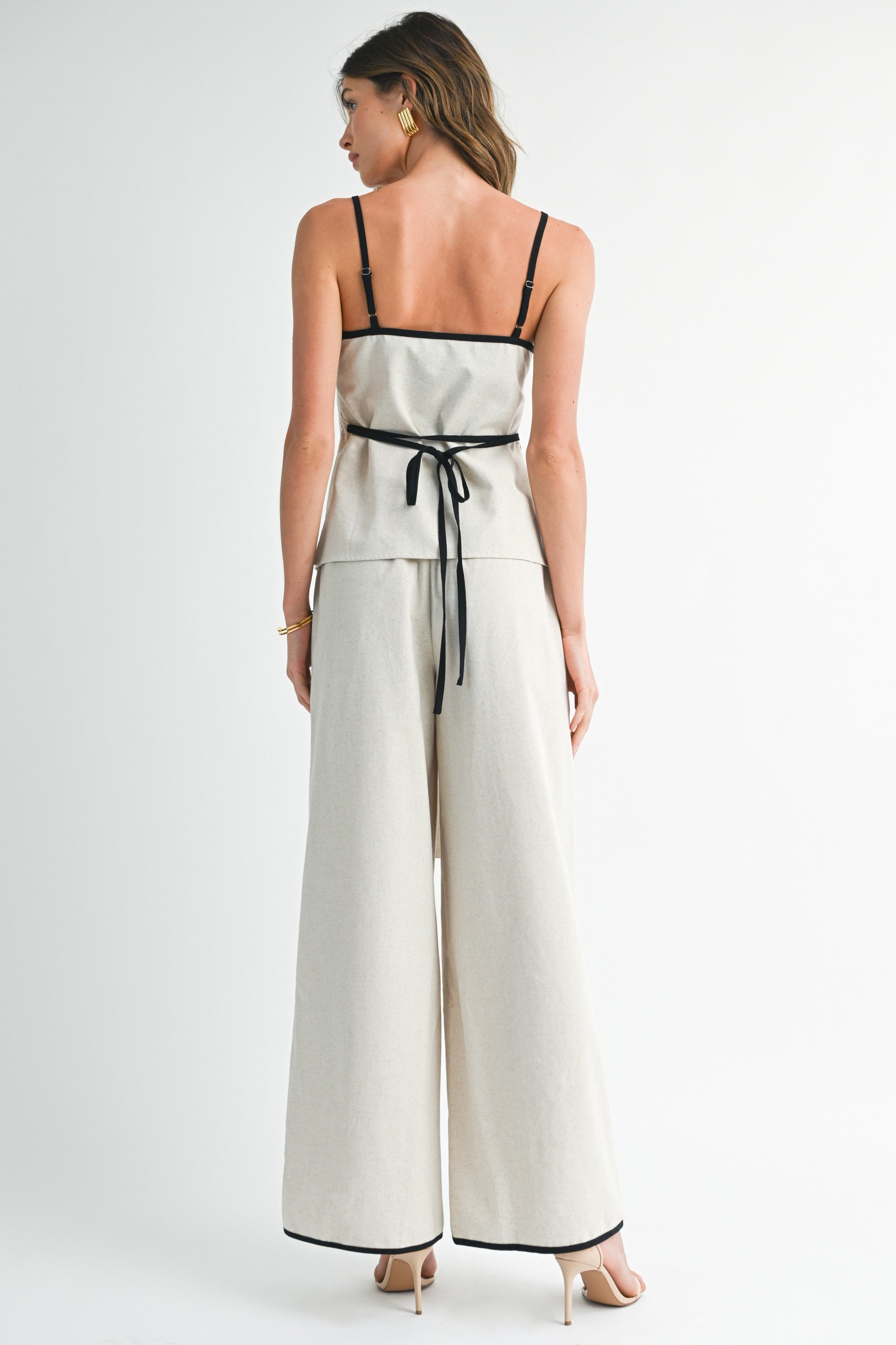 Corinne Contrast Linen Top