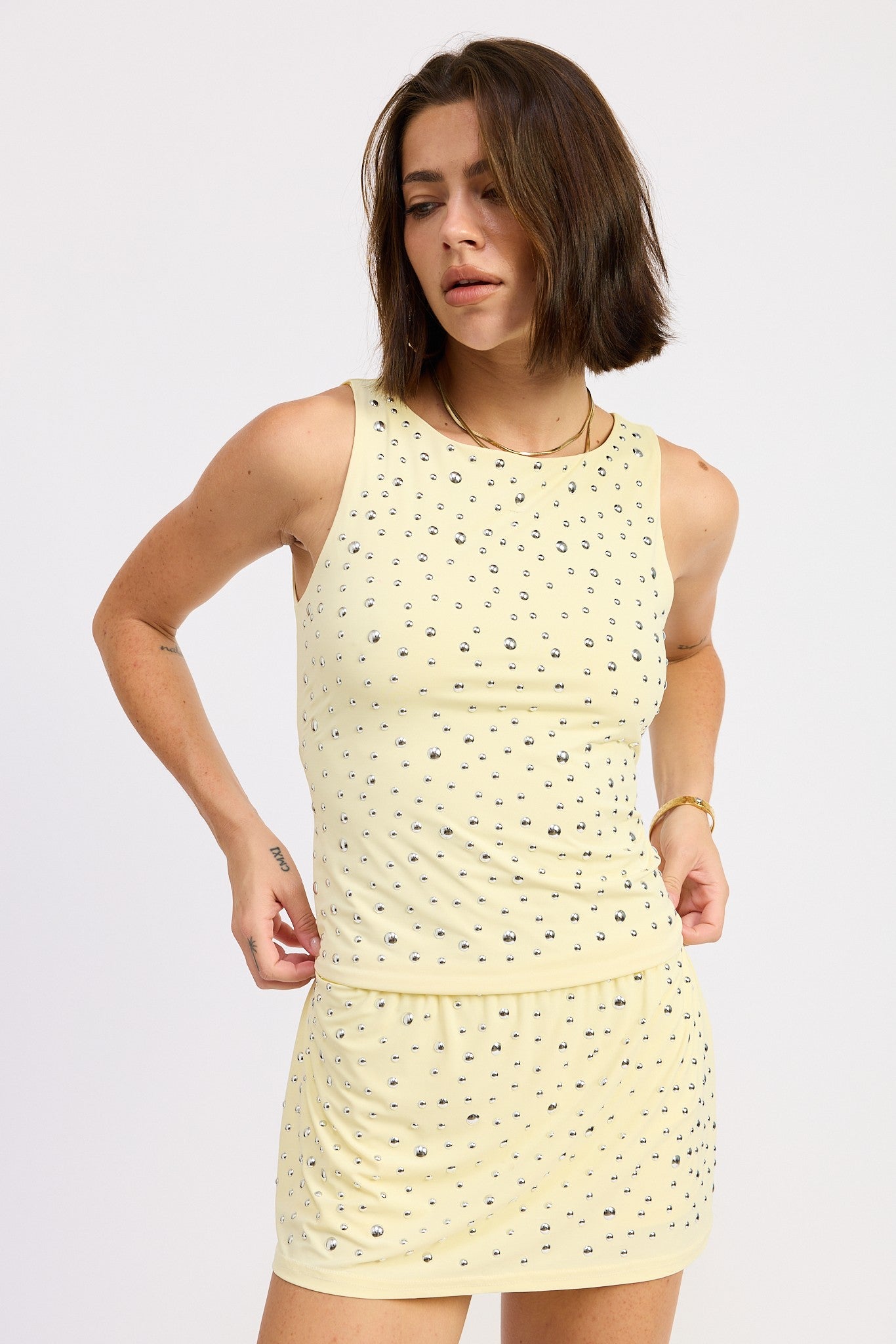 Bianca Metal Stud Detail Knit Top