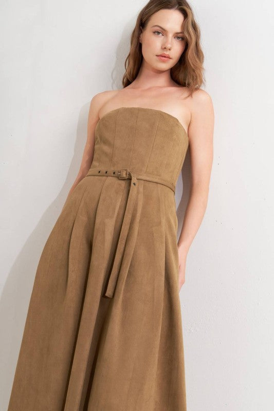 Maeve Suede Midi Dress