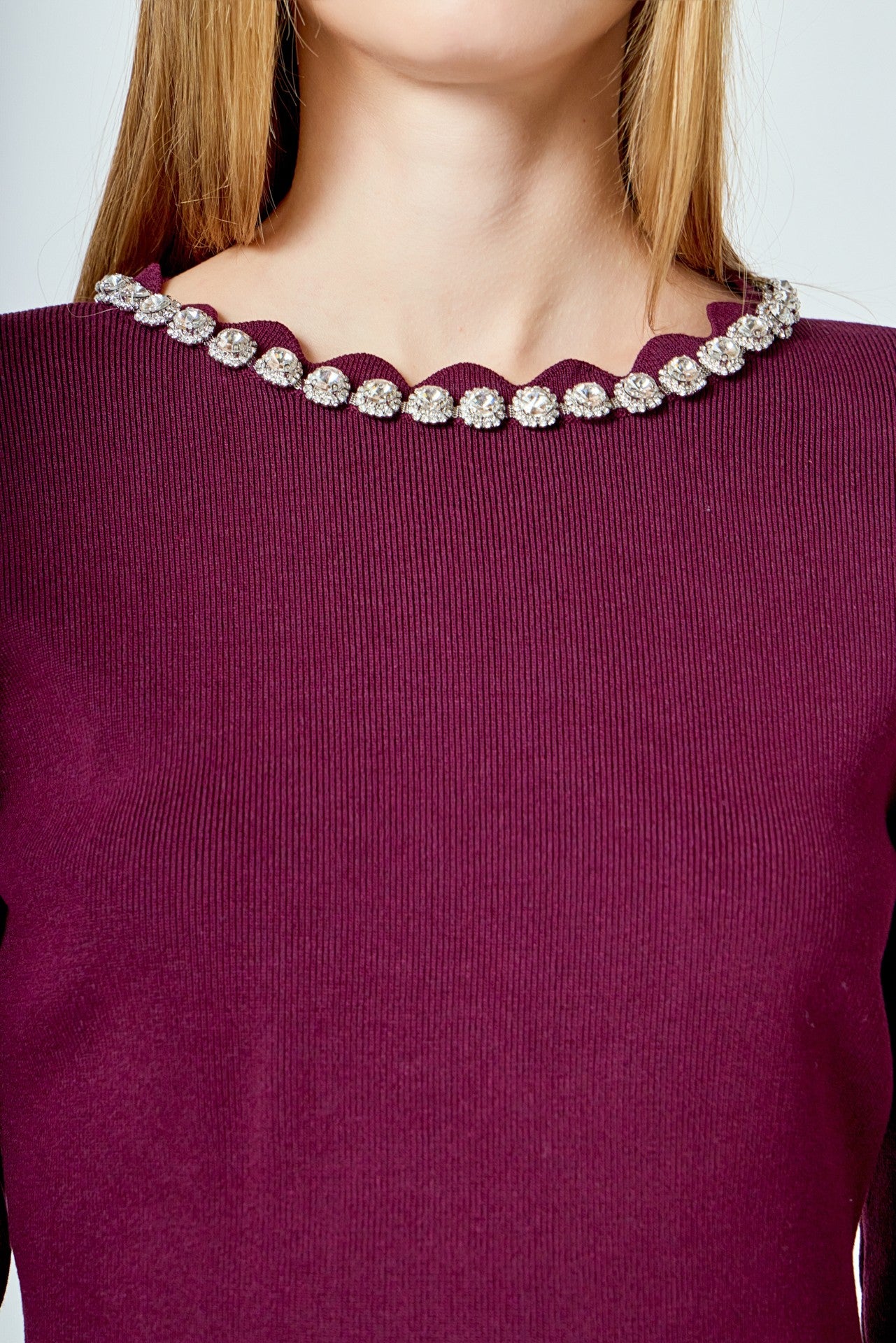 Violet Jewel Trim Top