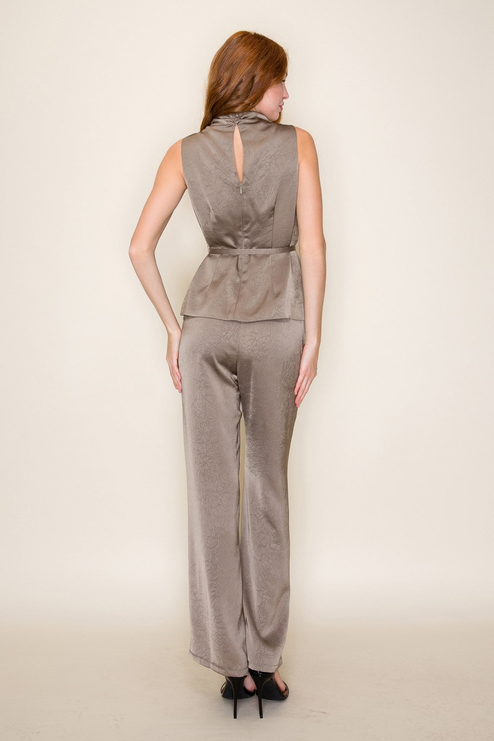 Alma Satin Waist Tie Top