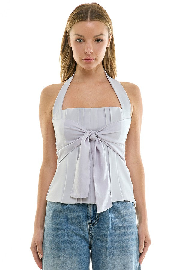 Iris Tie-Front Halter Top