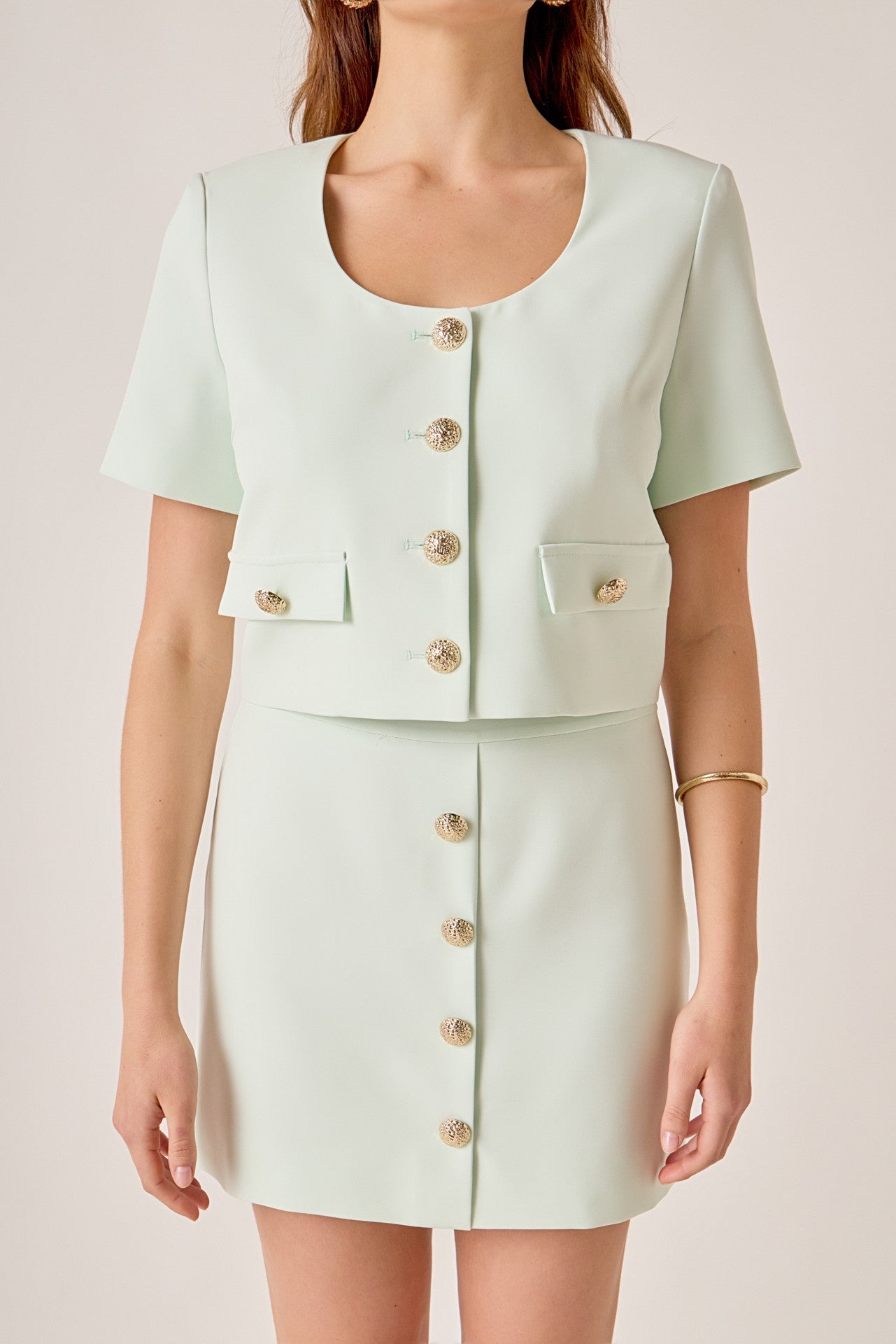 Astrid Gold Button Top