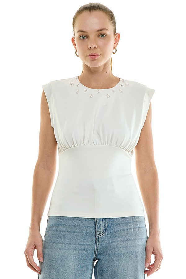 Rowan Pearl Embellished Top