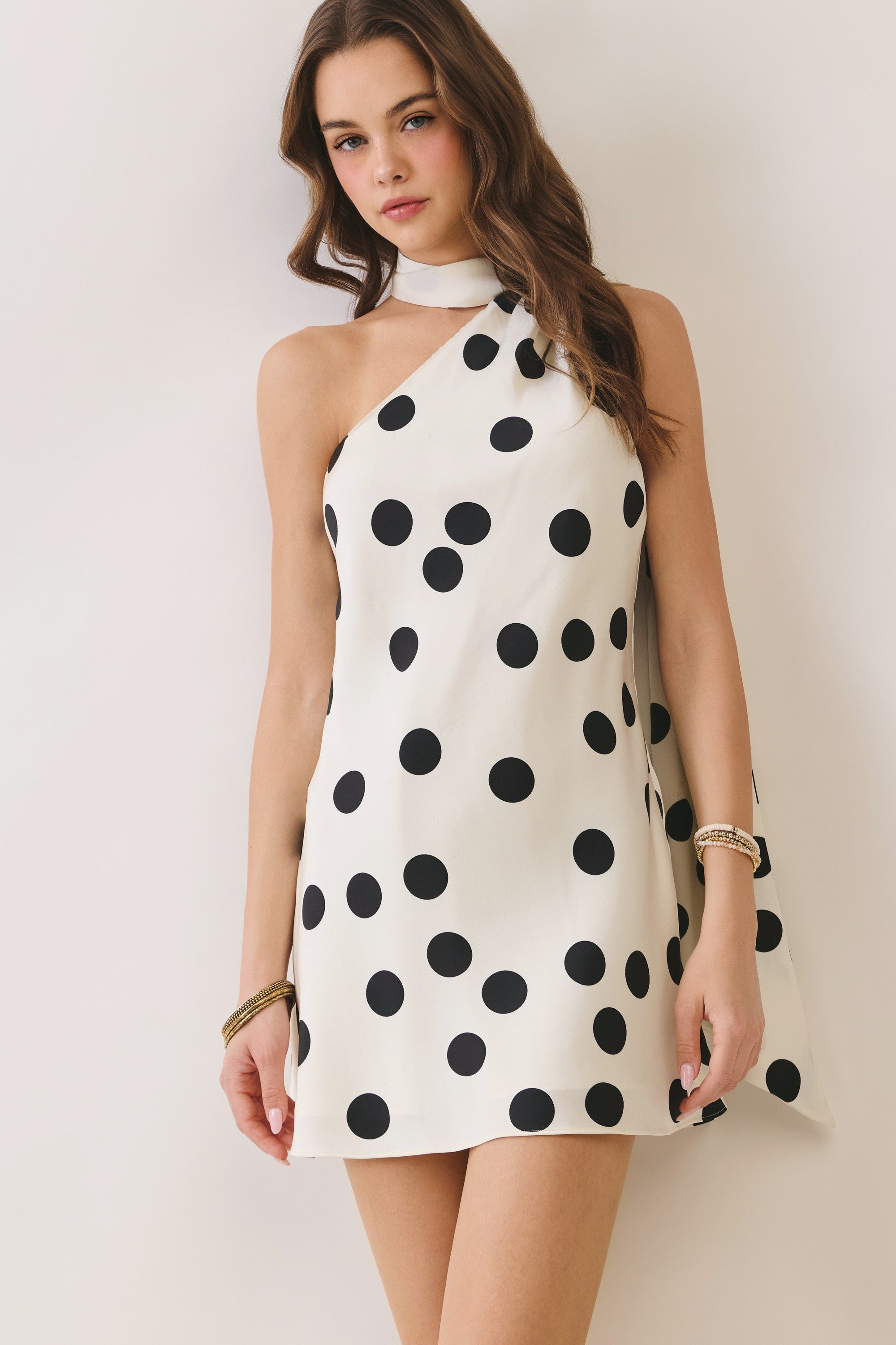 Piper Polka Dot Scarf Mini Dress
