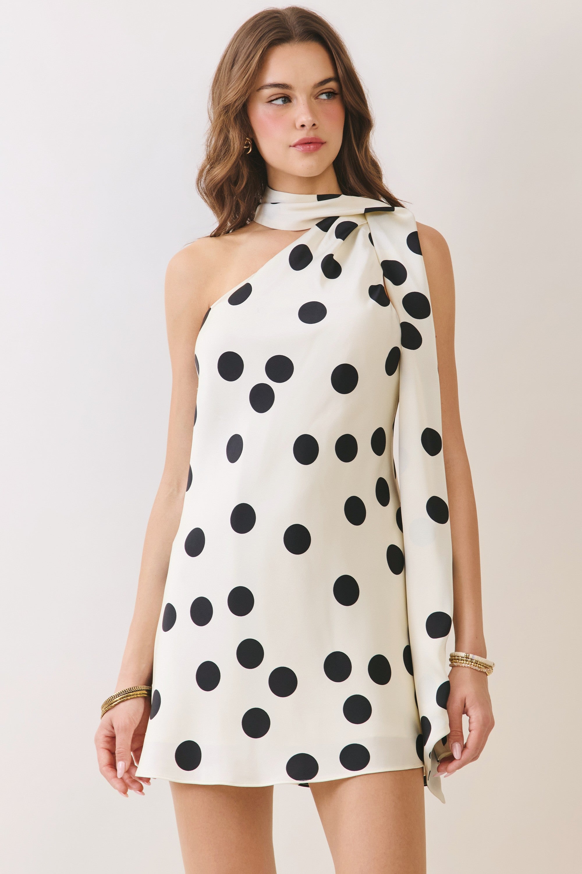 Piper Polka Dot Scarf Mini Dress