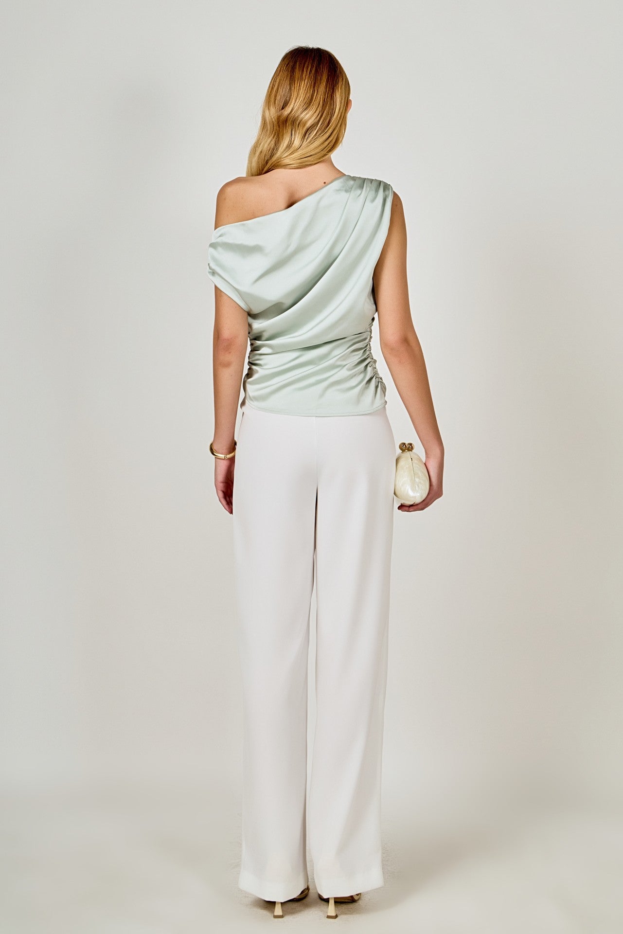 Arianna Satin Off Shoulder Top
