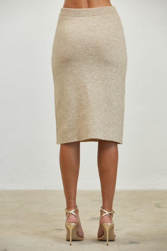 Claire Embellished Knit Midi Skirt