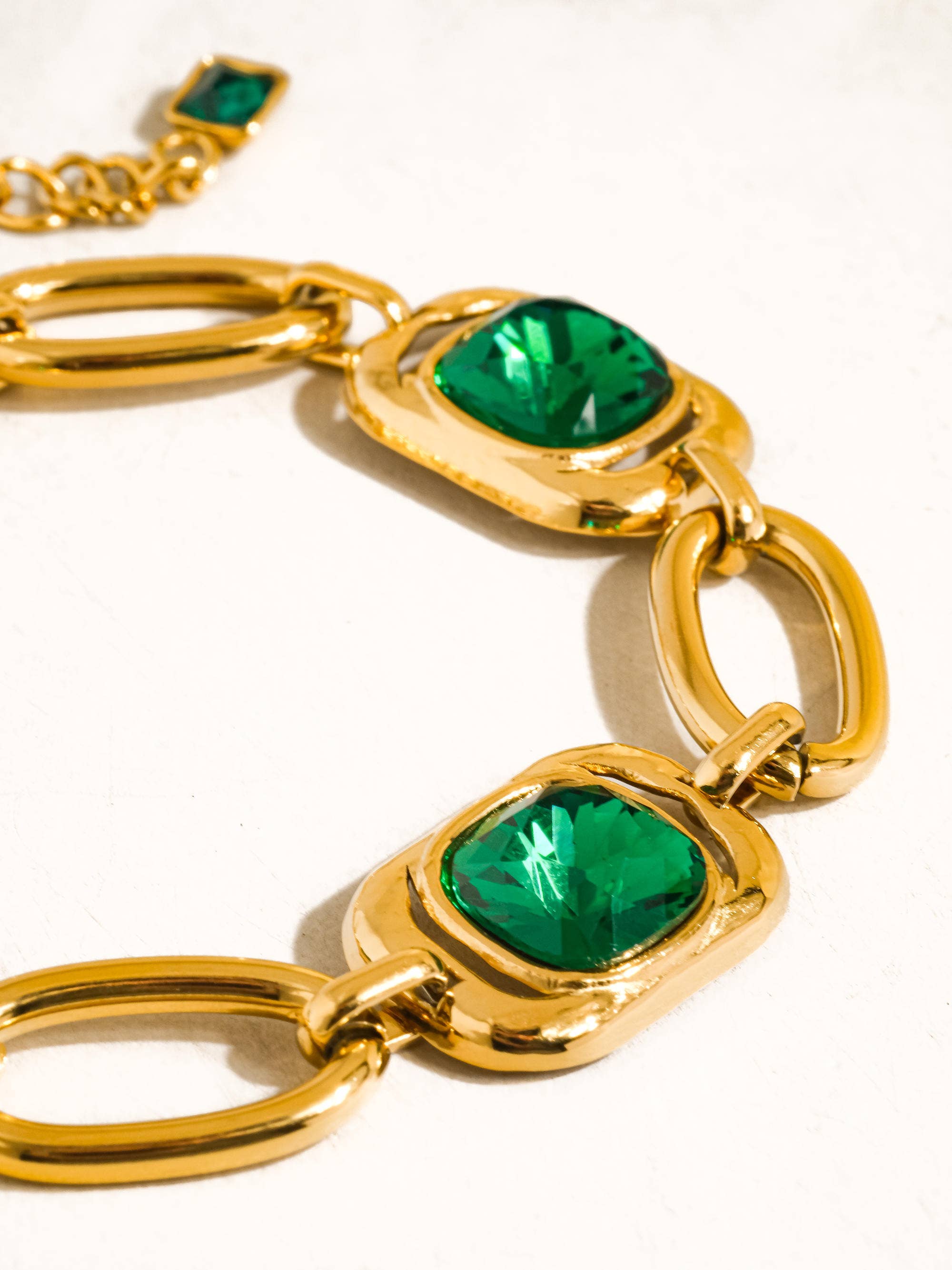 Collins Green CZ Link Bracelet