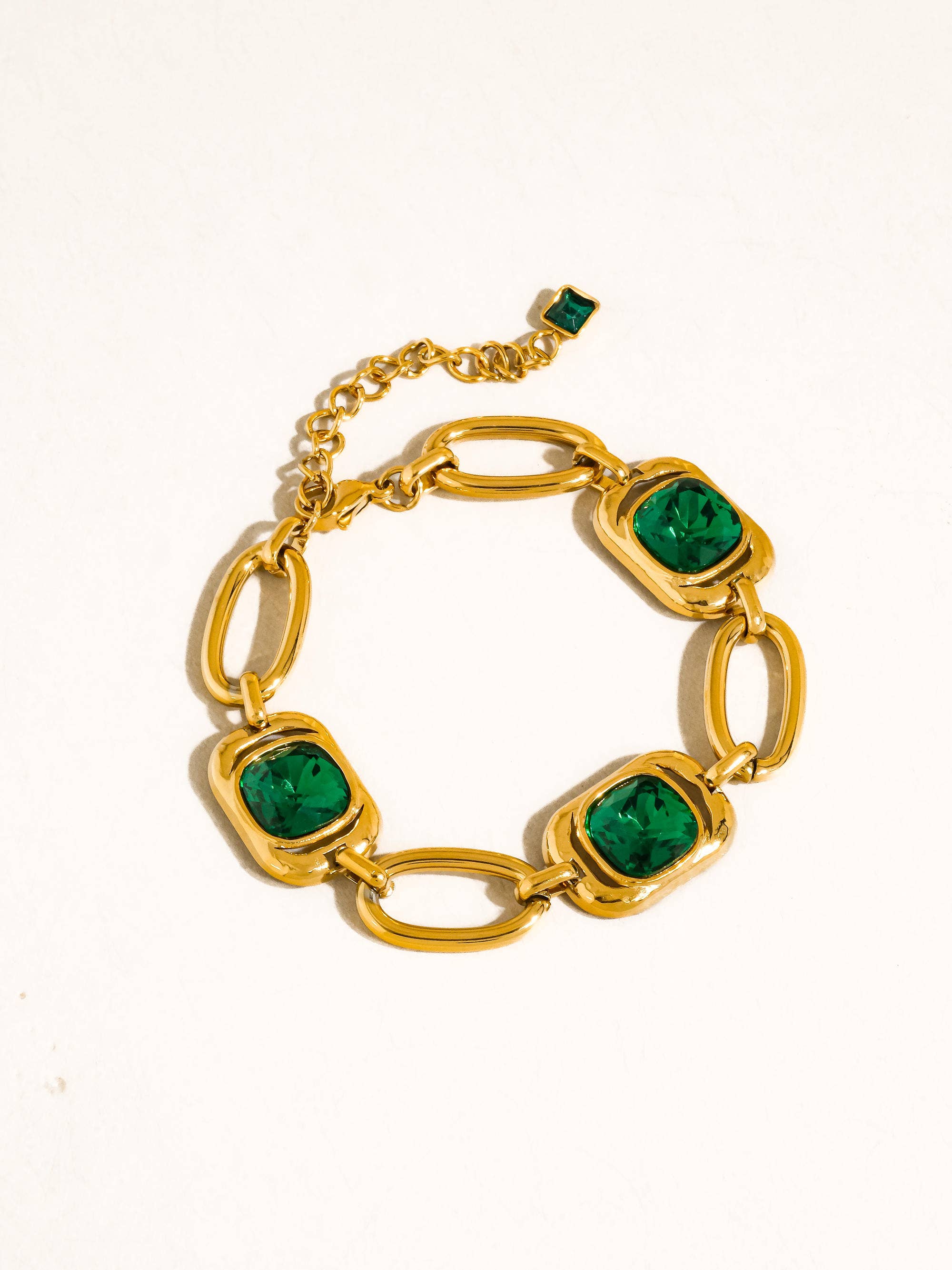 Collins Green CZ Link Bracelet