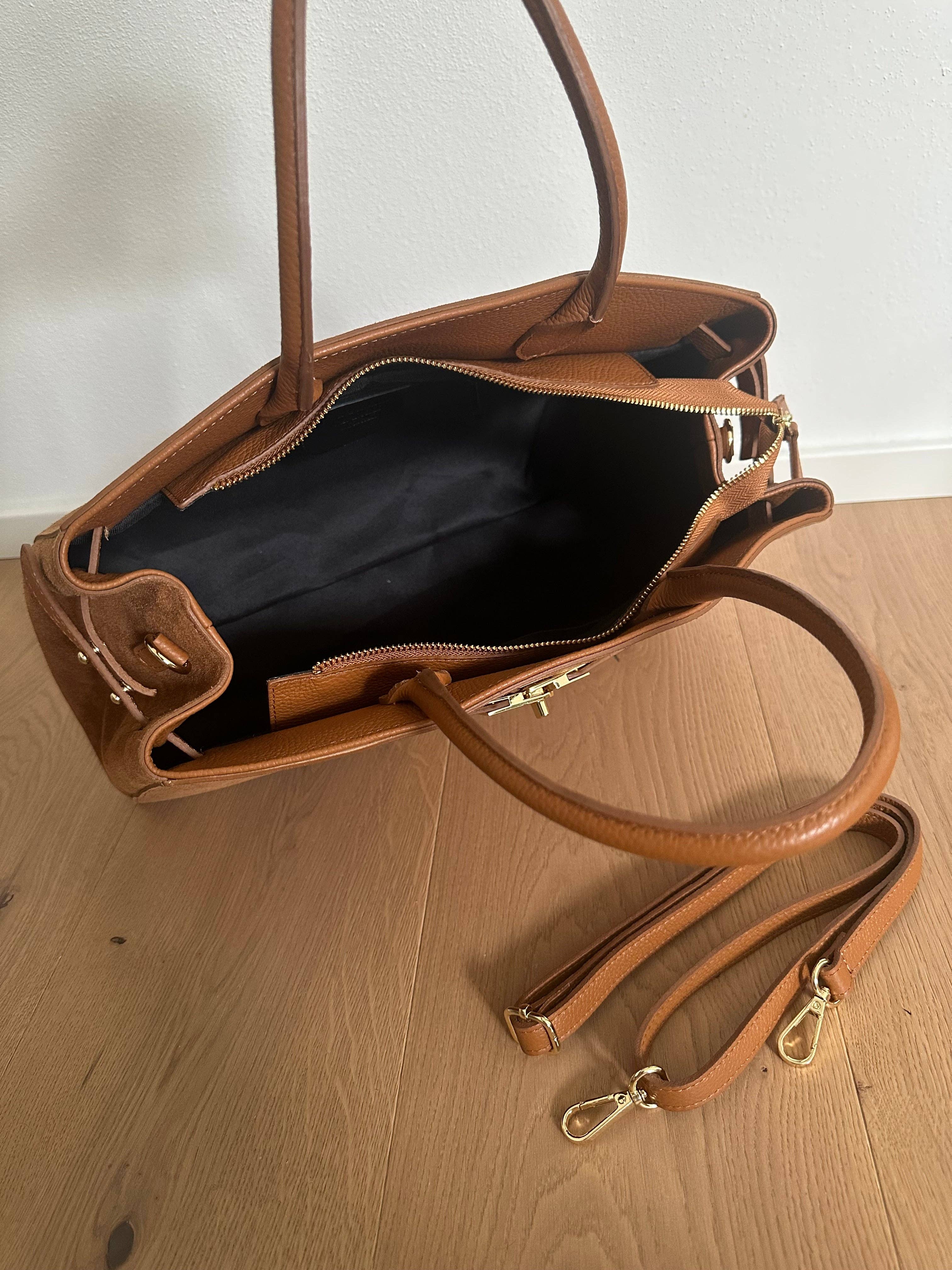 Léonie Large Handbag in Genuine Suede