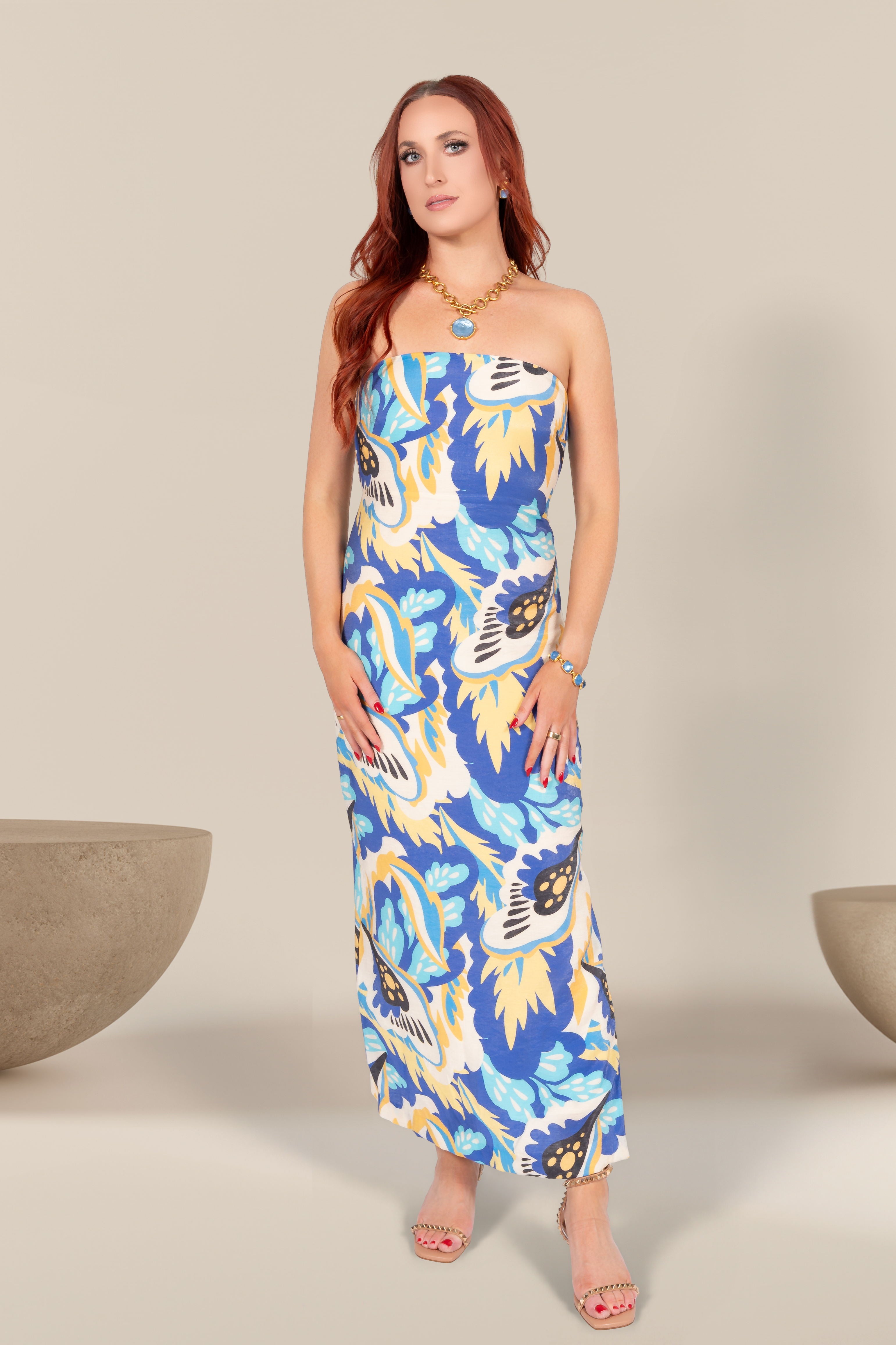 Mira Strapless Midi Dress