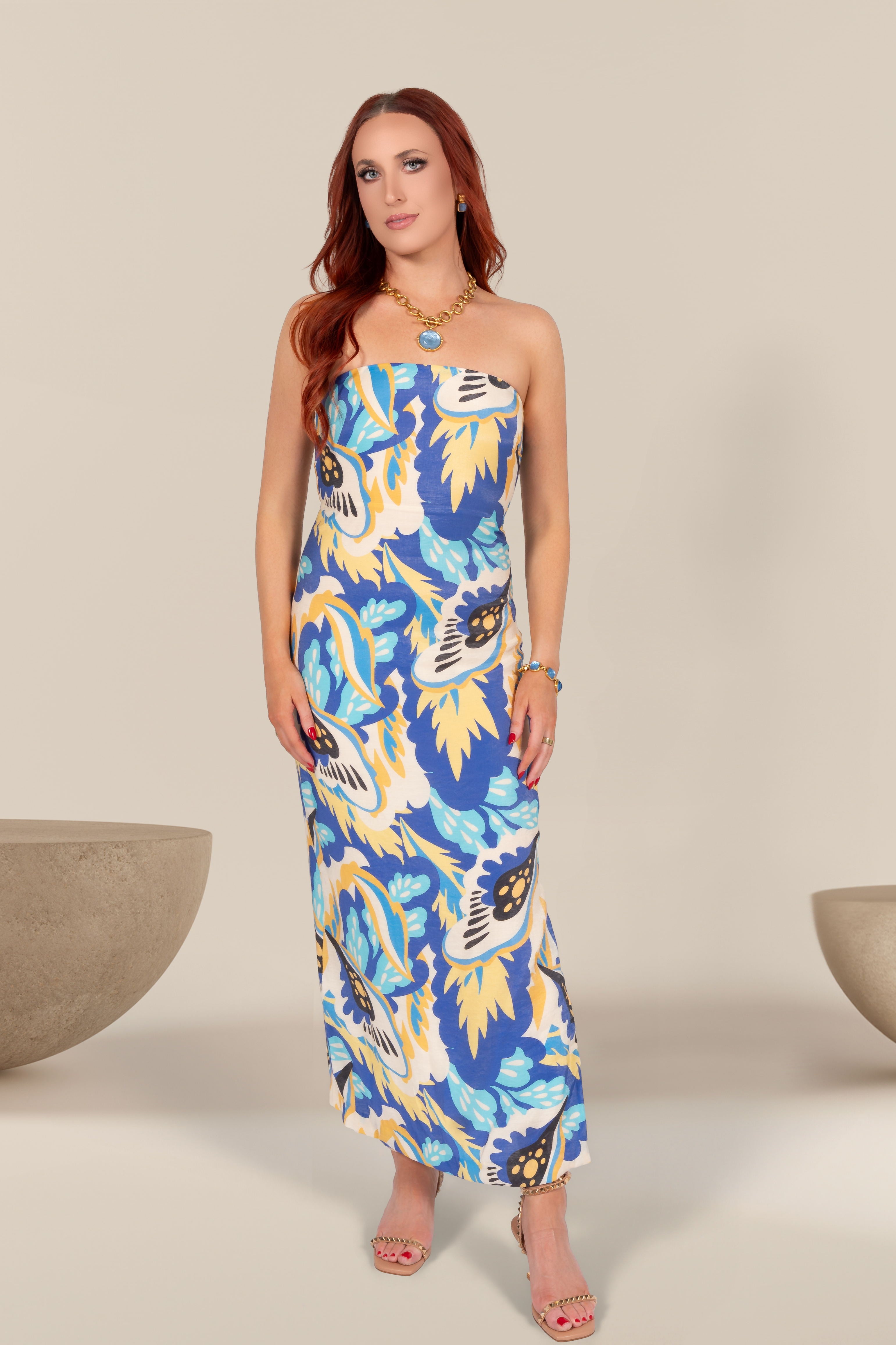 Mira Strapless Midi Dress