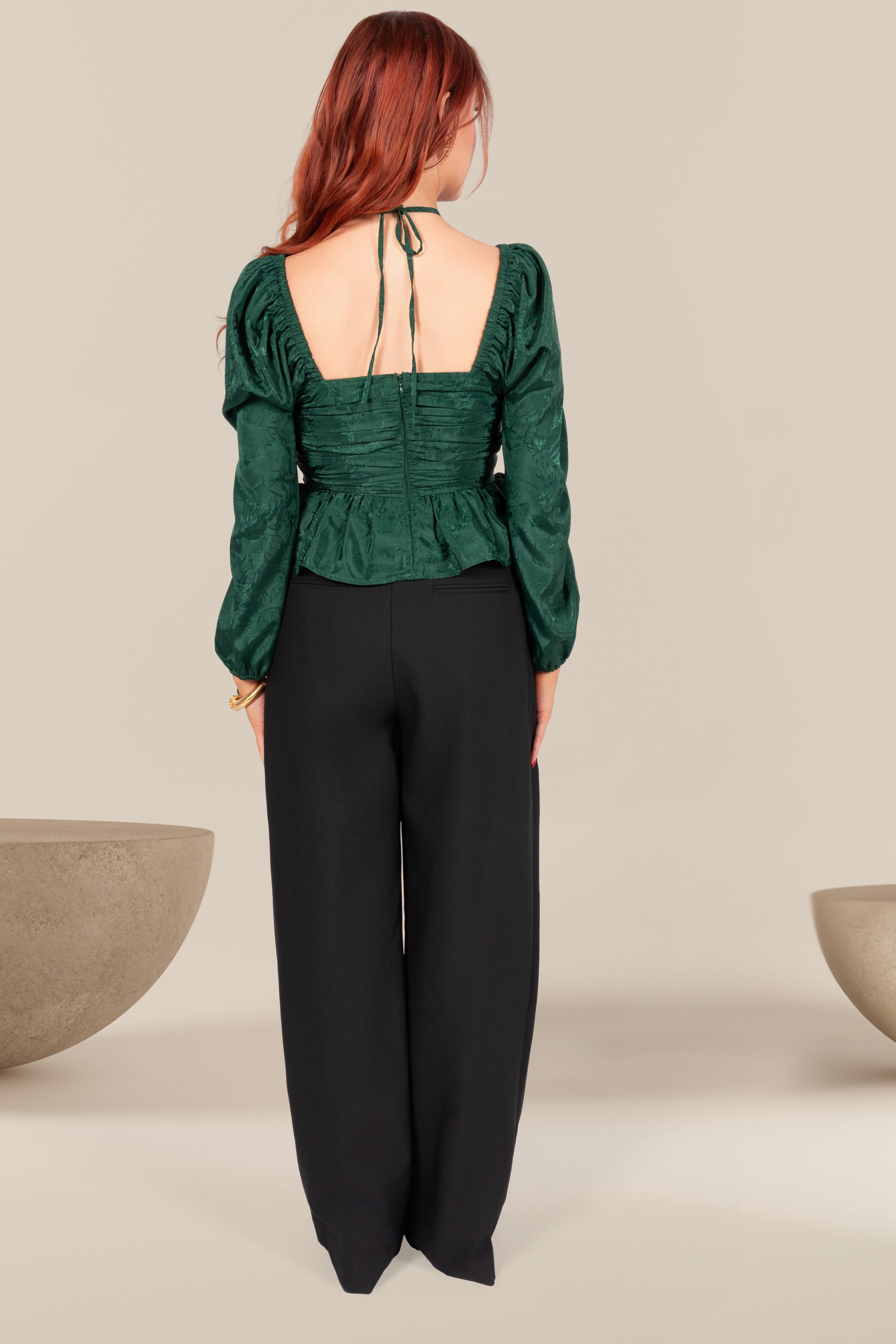 Léon Mid Rise Pleated Wide Leg Trousers