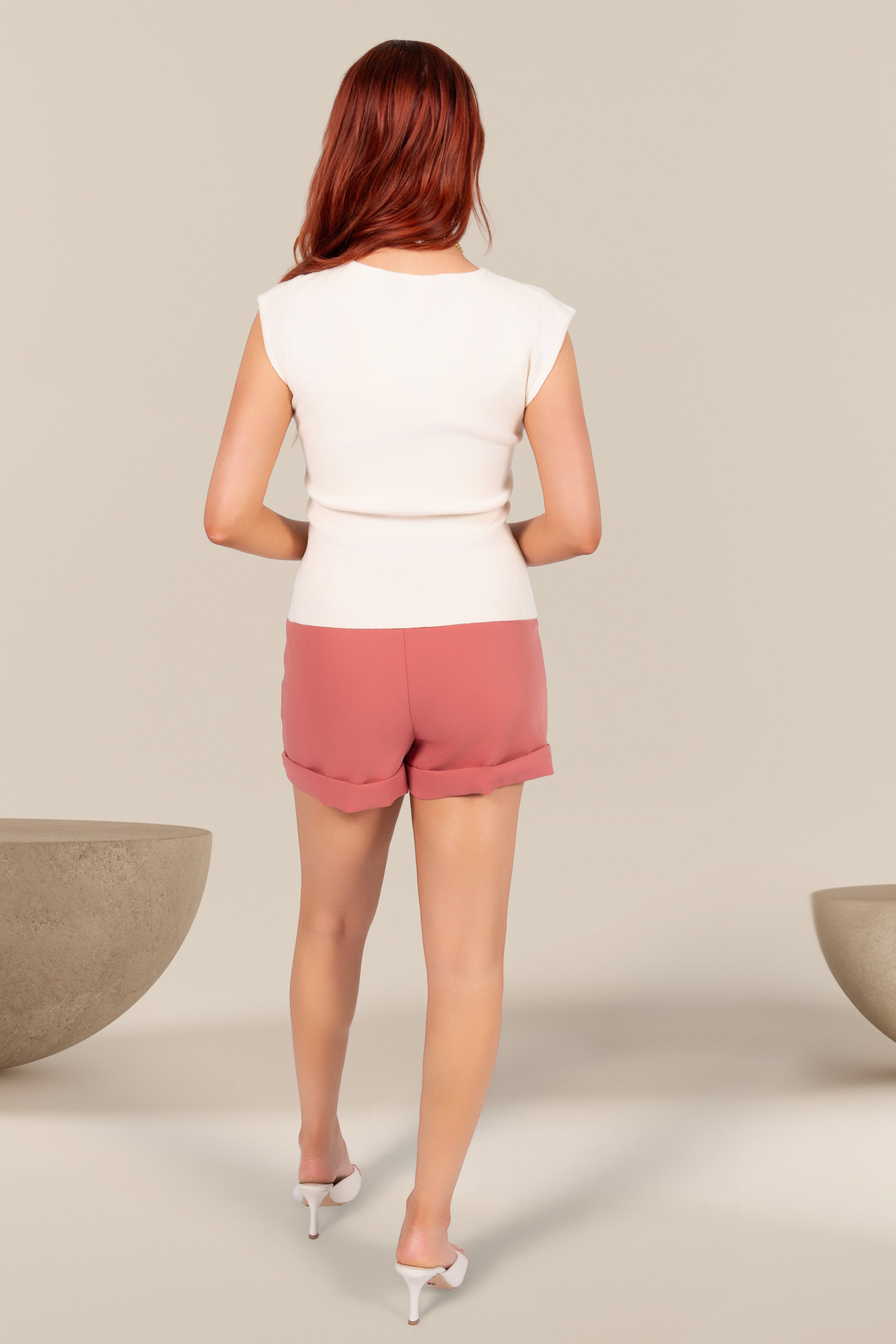 Arden Boat Neck Knit Top in Cream