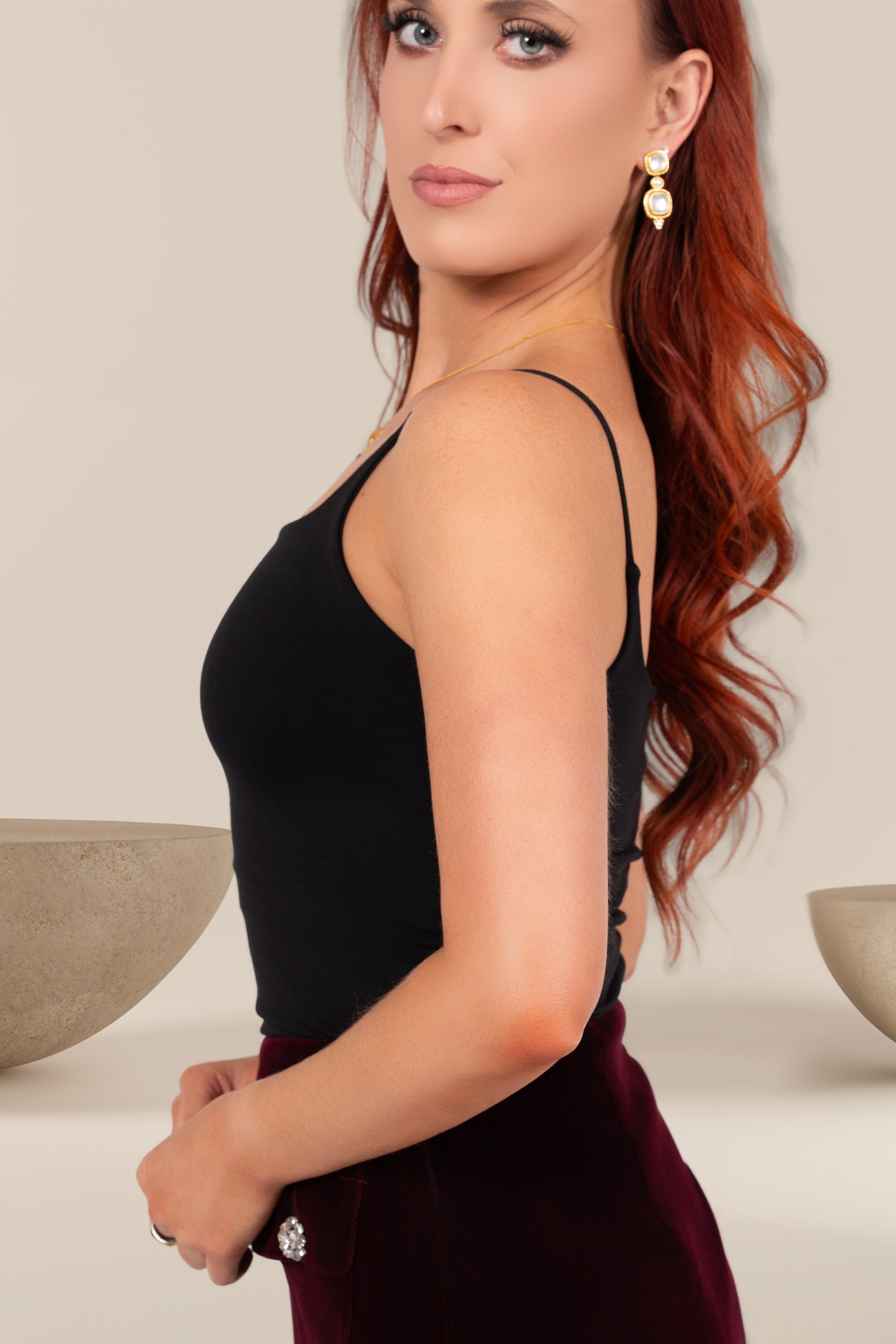 Essential Square Neck Tank in Black