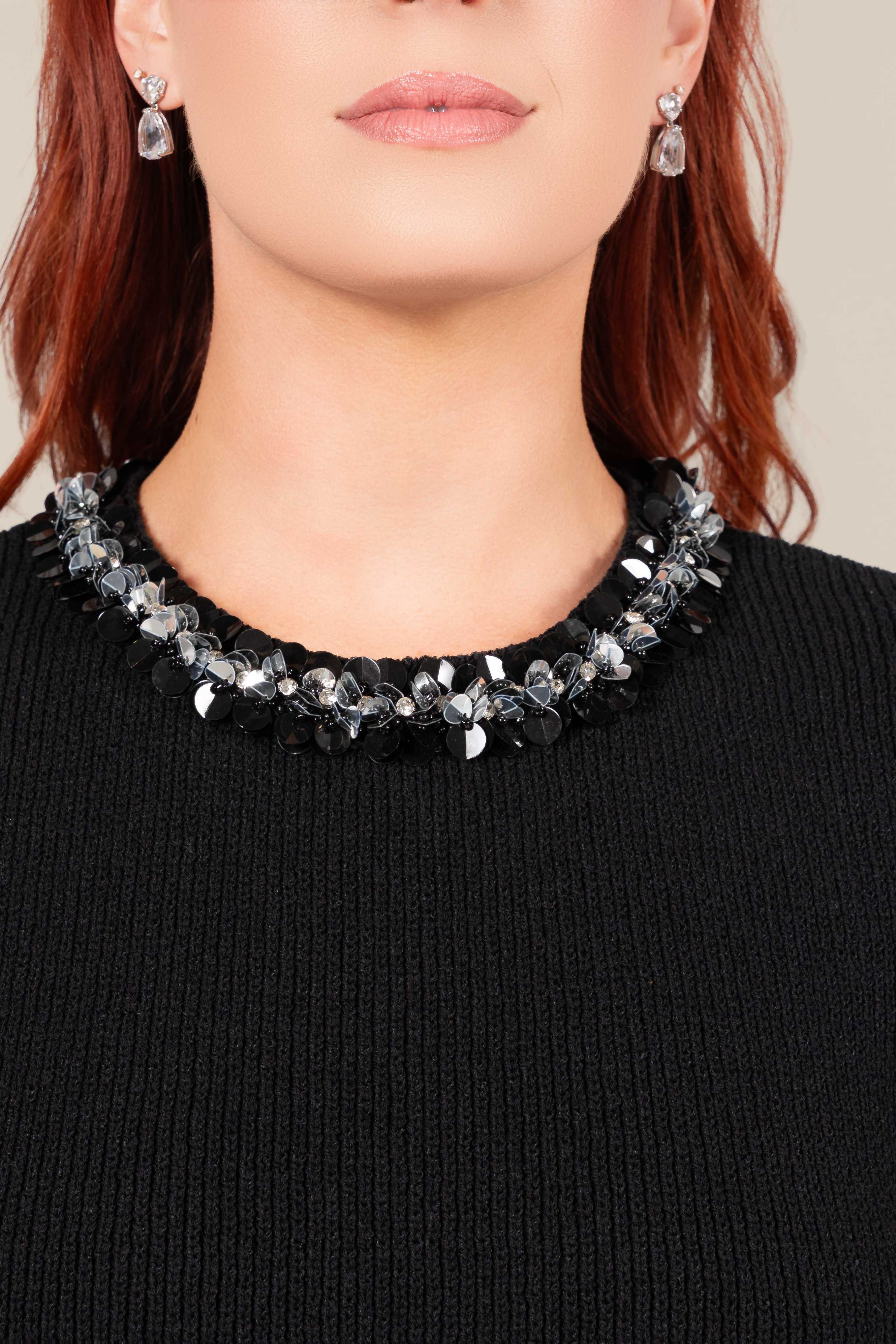 Renée Jewel Trim Knit Dress