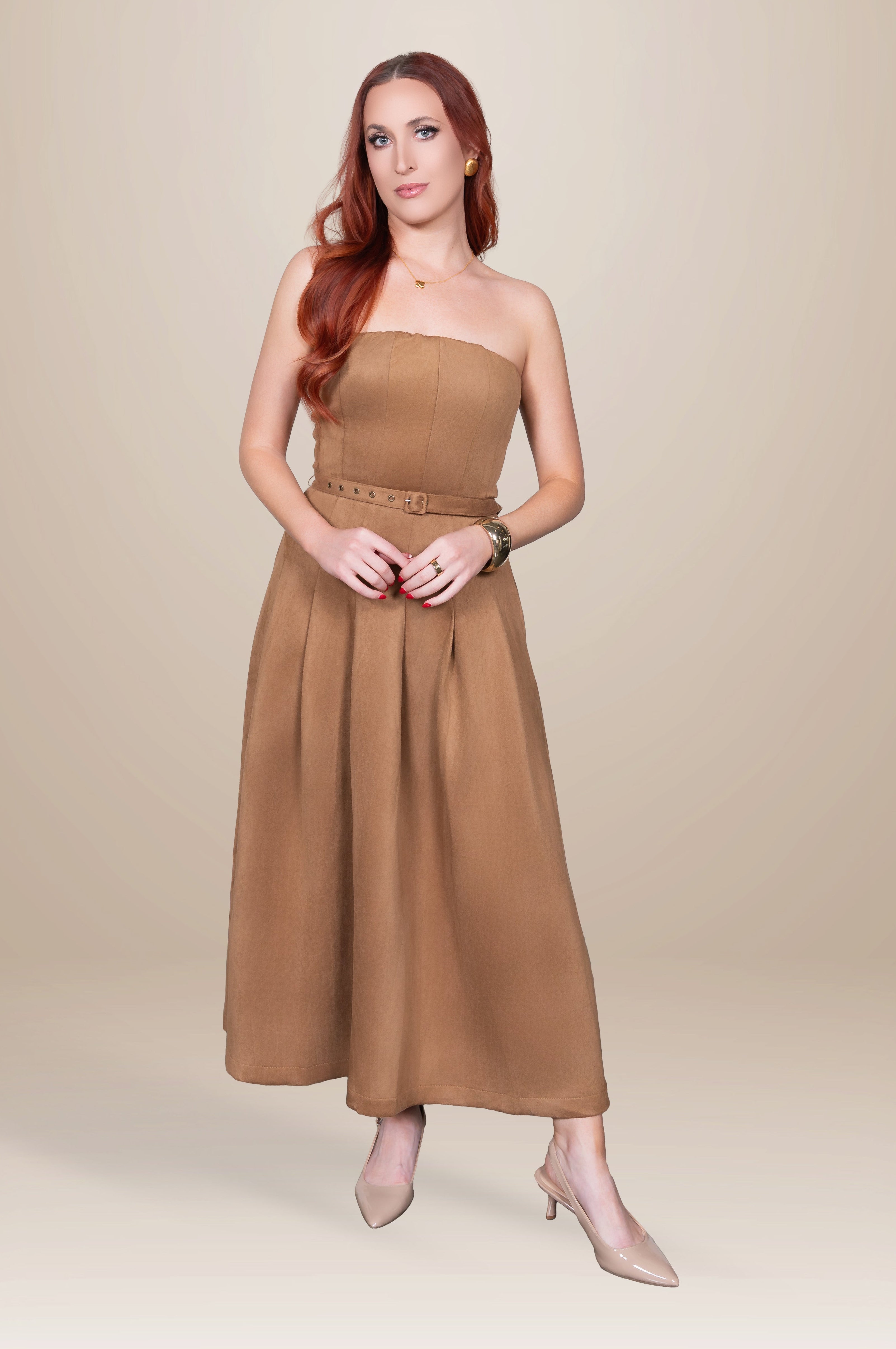 Maeve Suede Midi Dress