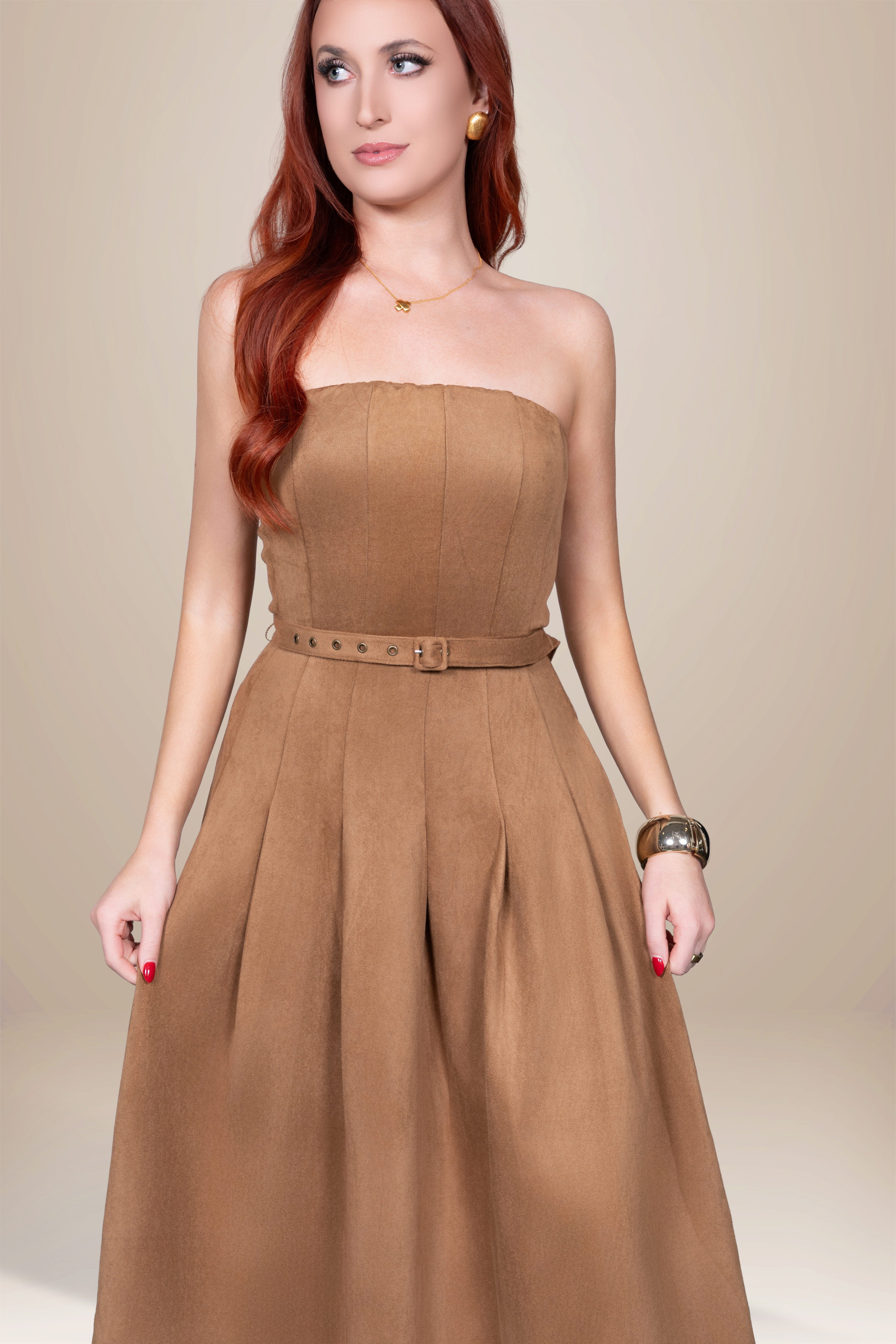 Maeve Suede Midi Dress