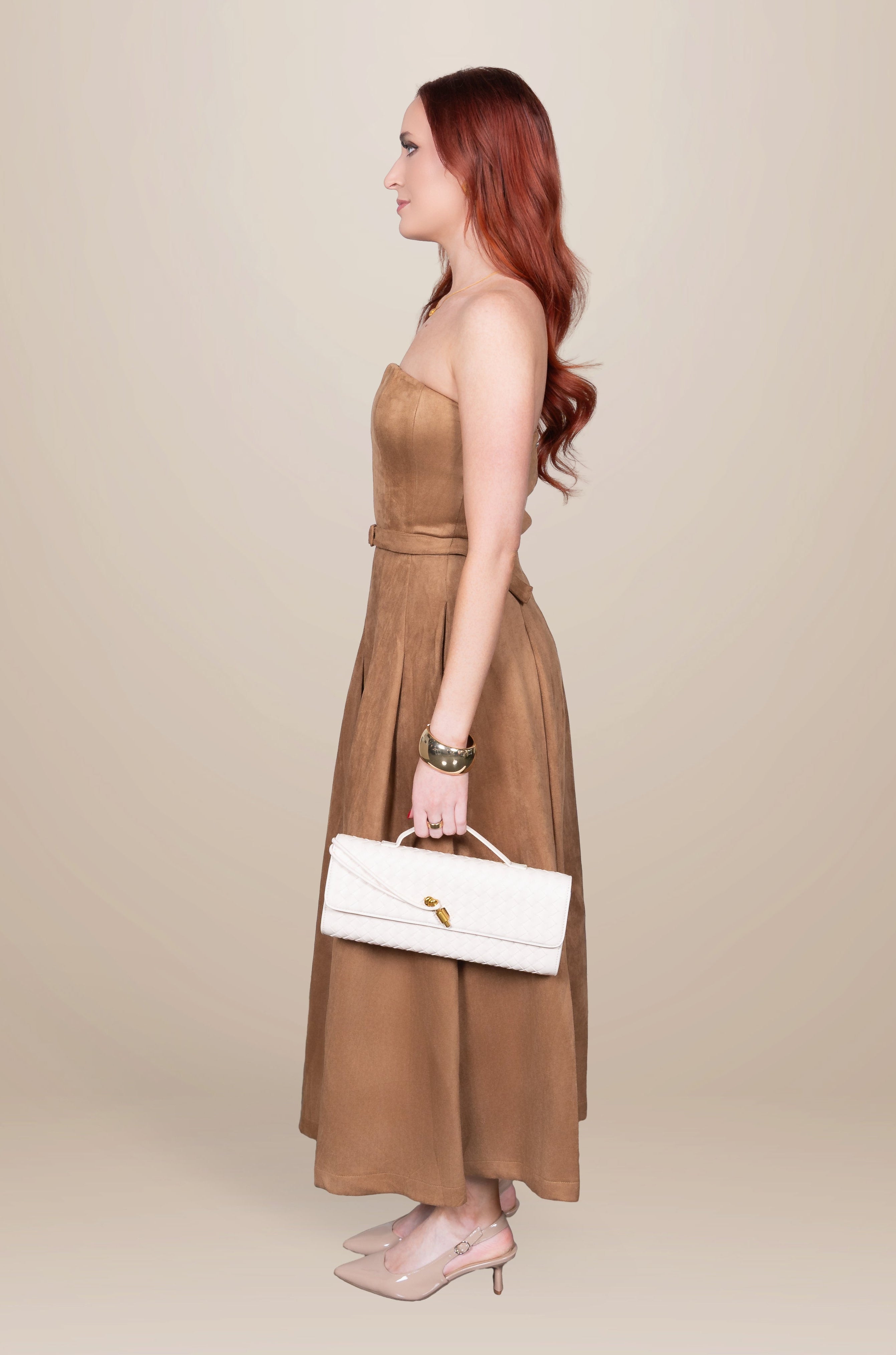 Bianca Woven Clutch in Genuine Leather