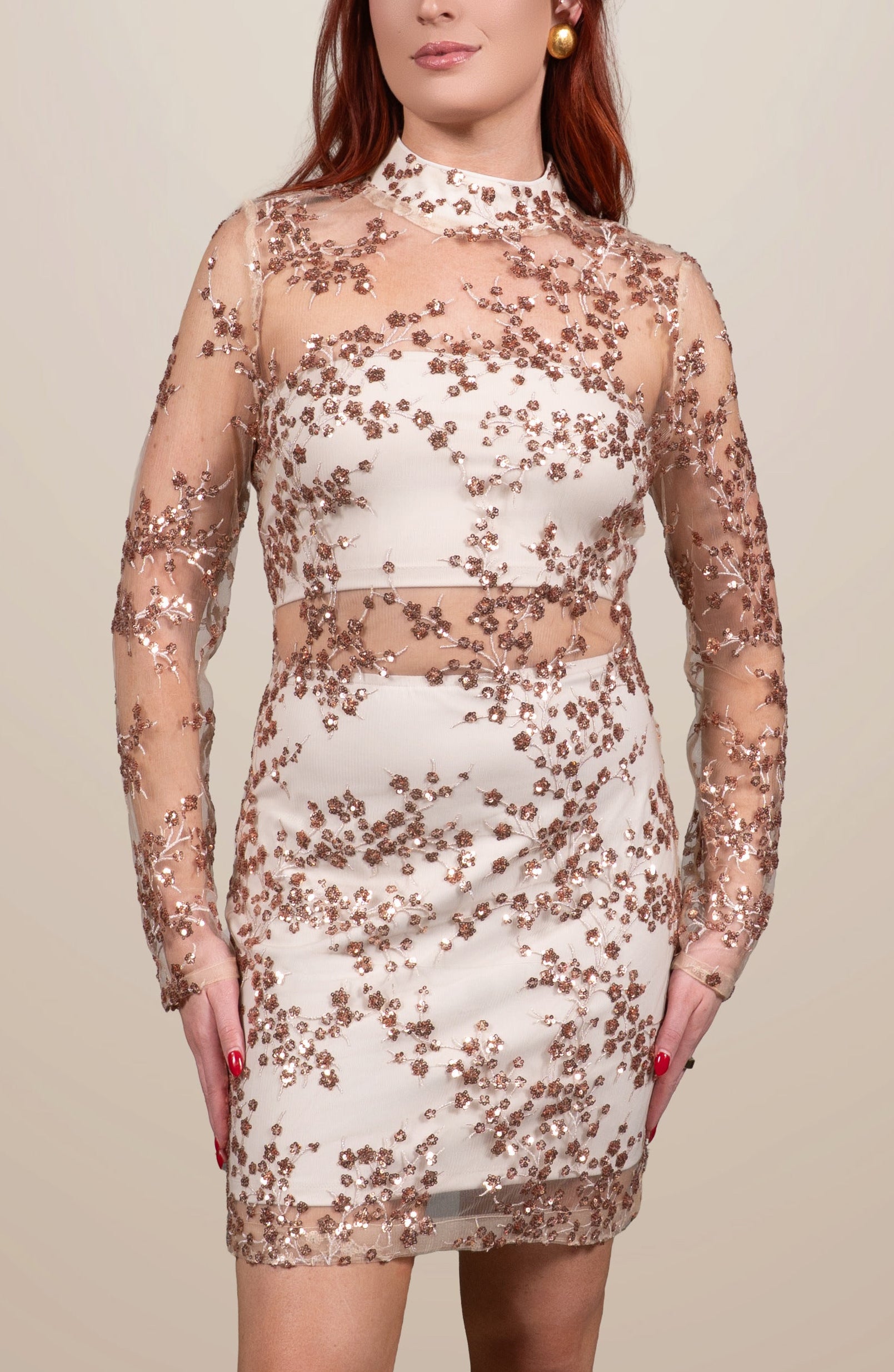 Solange Embroidered Sequin Mini Dress