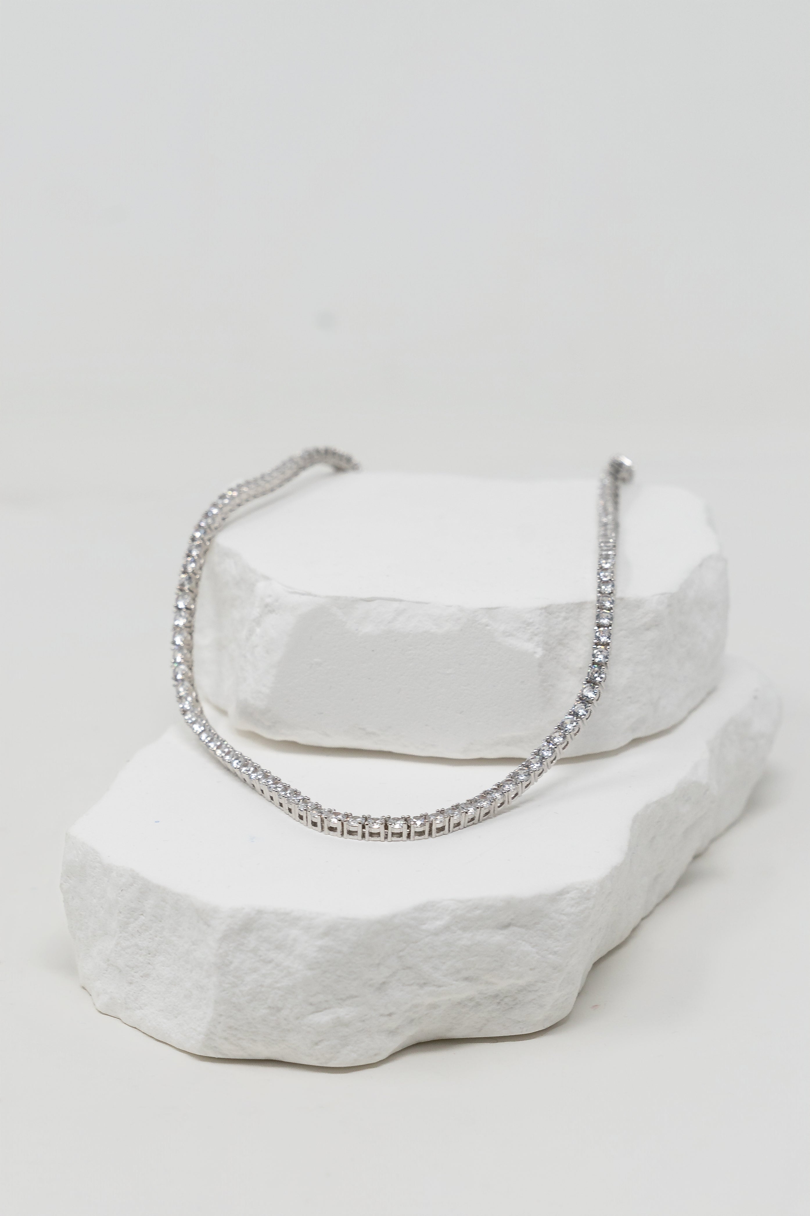 The Tennis Necklace in Silver