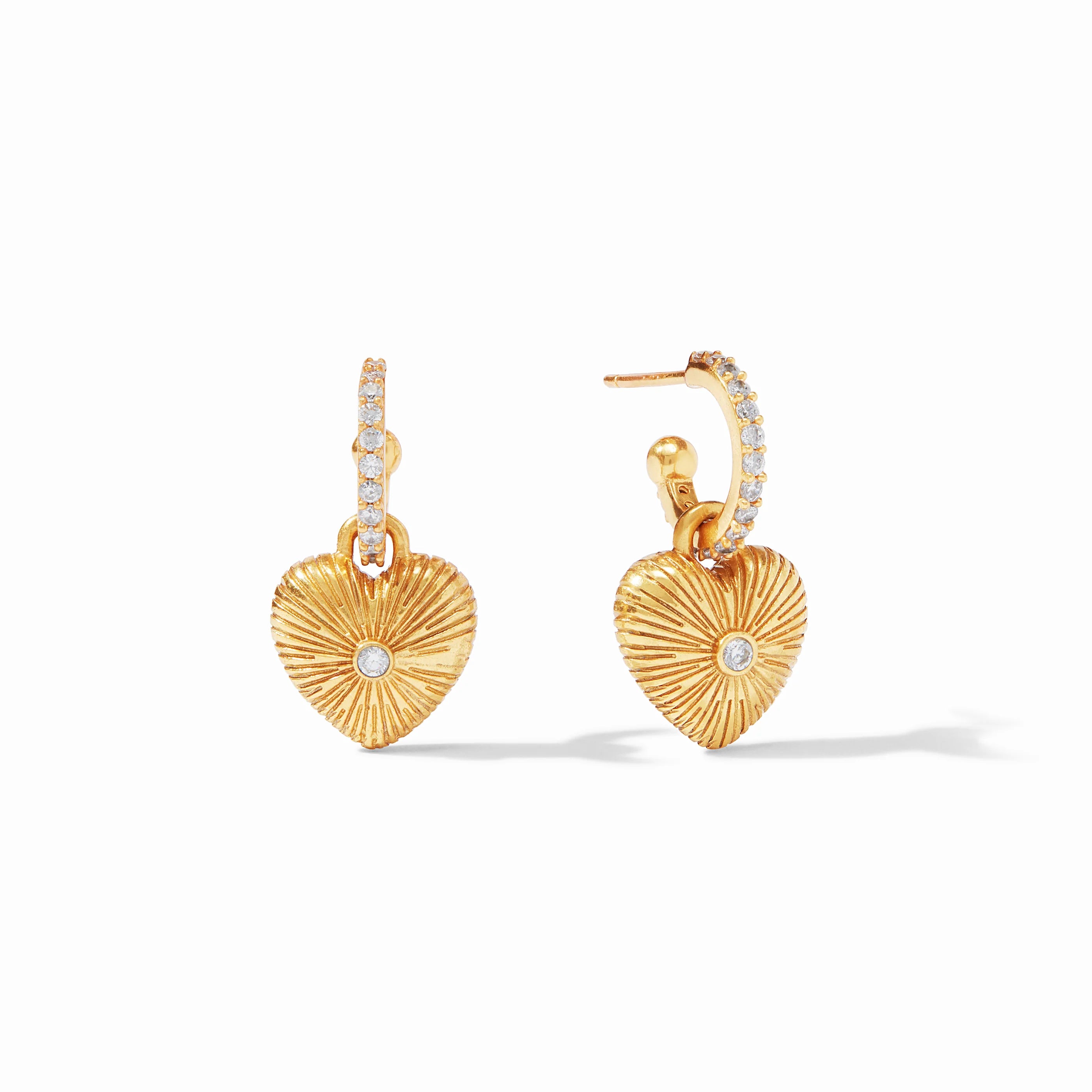 Esme Heart Hoop & Charm Earring Cubic Zirconia