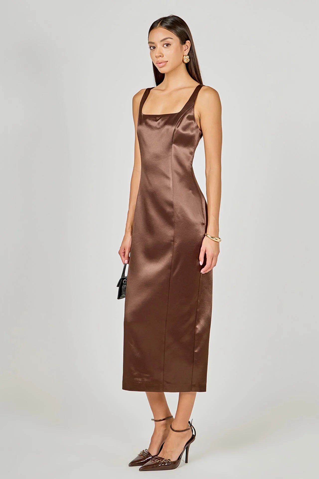 Heloise Satin Midi Dress