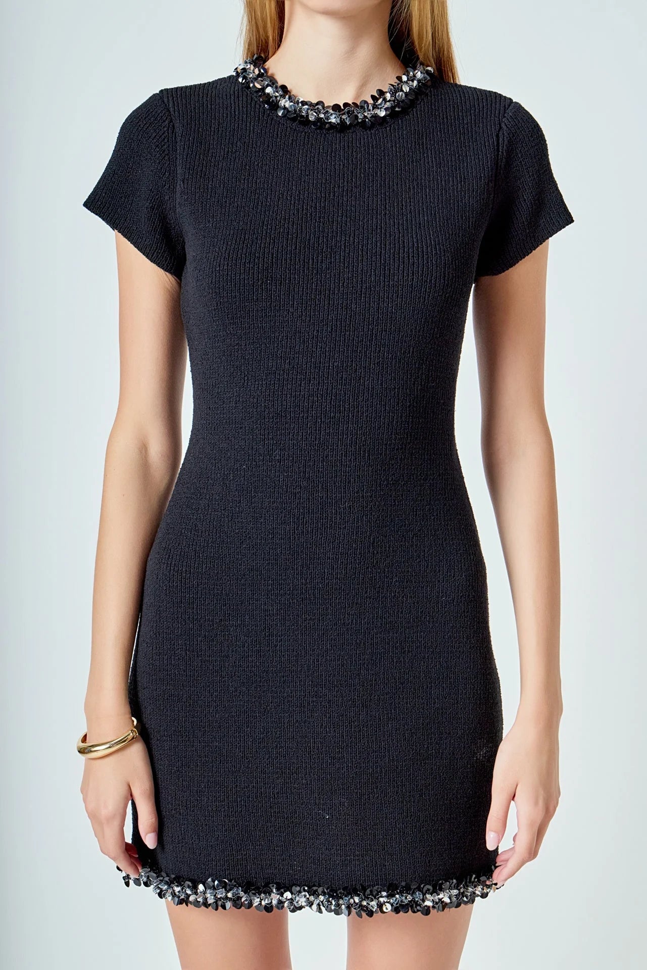 Renée Jewel Trim Knit Dress