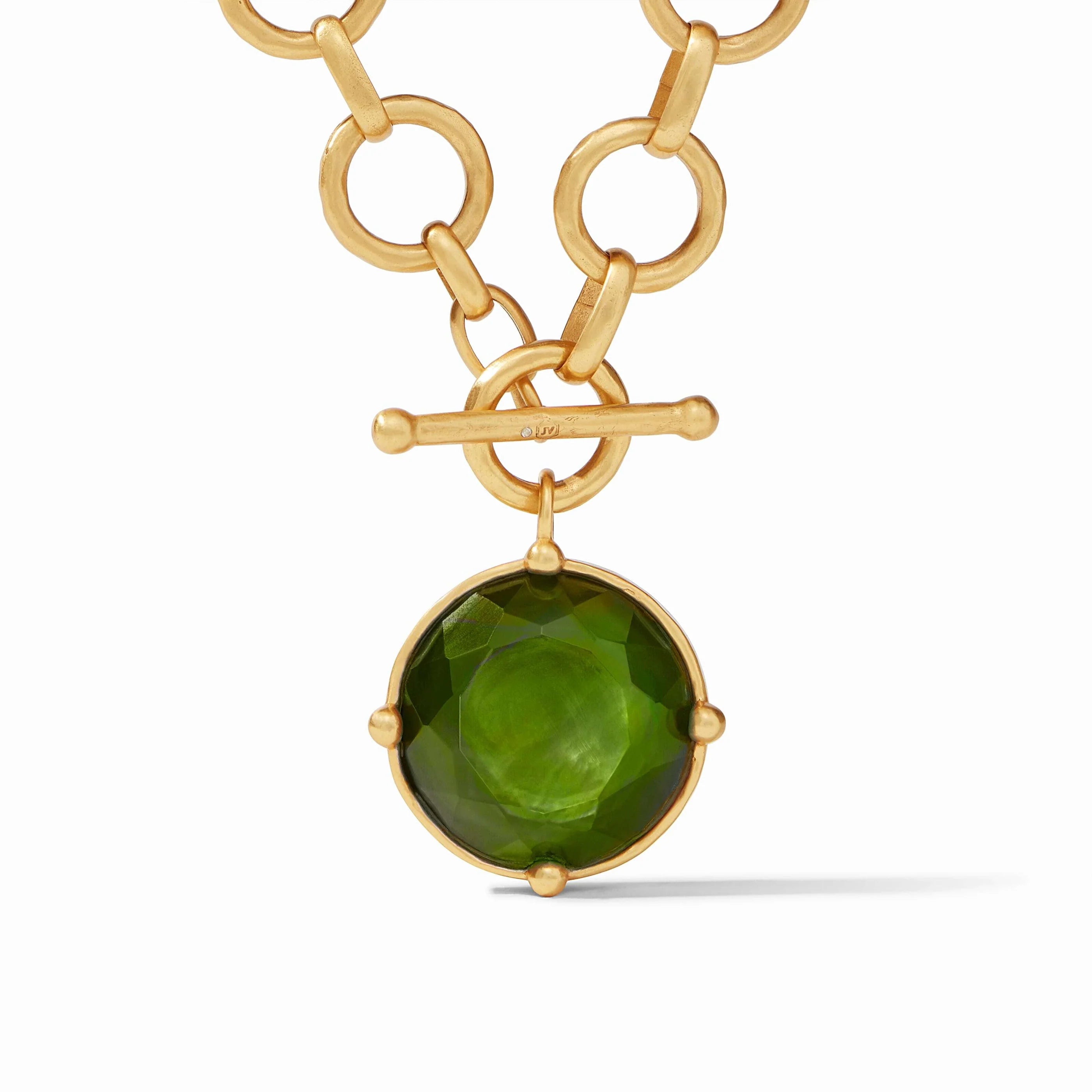 Honeybee Statement Necklace Iridescent Palmetto Green