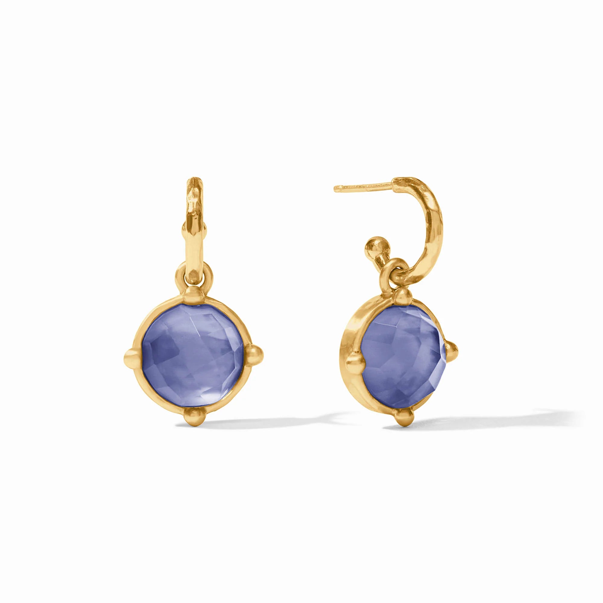 Honeybee Hoop & Charm Earring Iridescent Tanzanite Blue