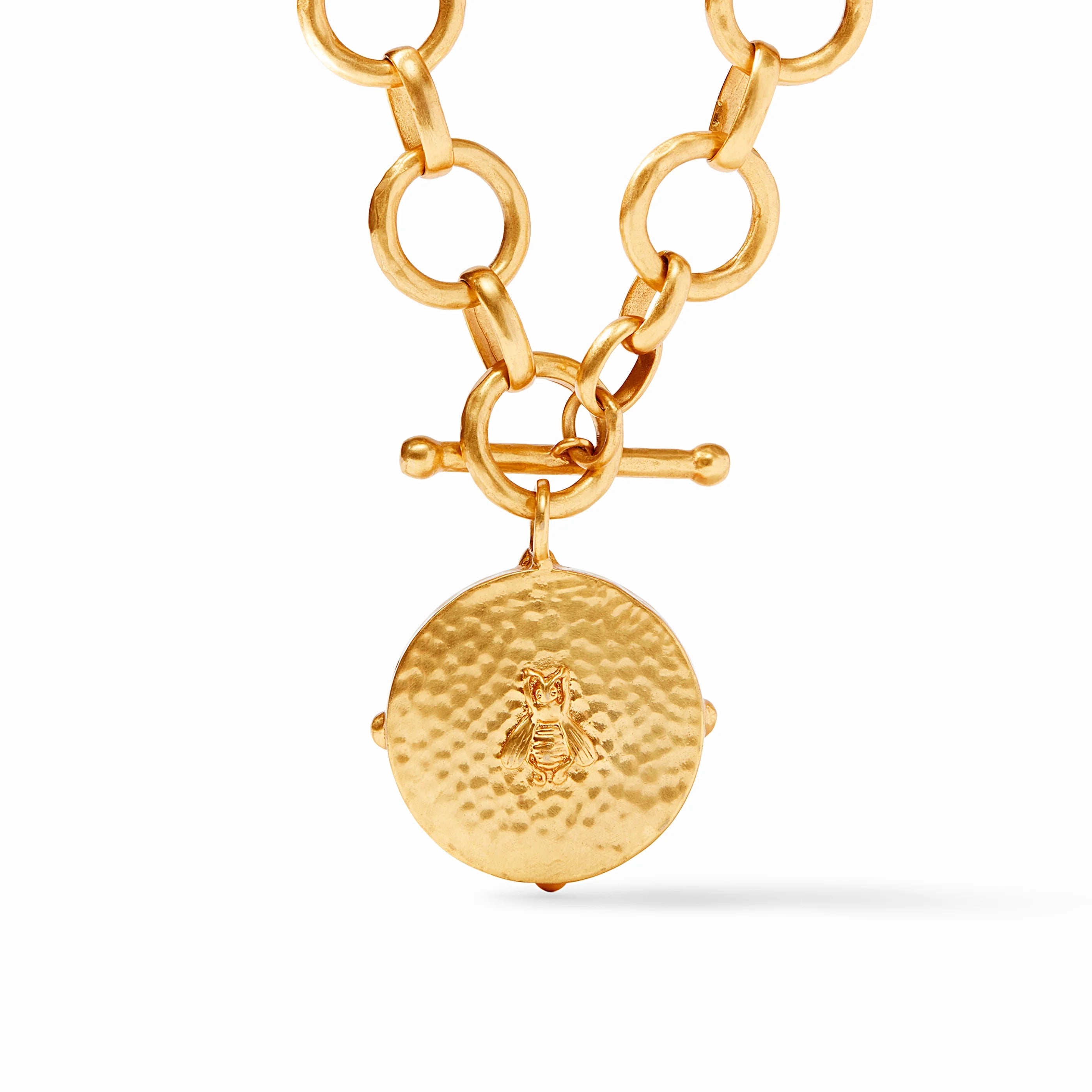 Honeybee Statement Necklace Iridescent Palmetto Green