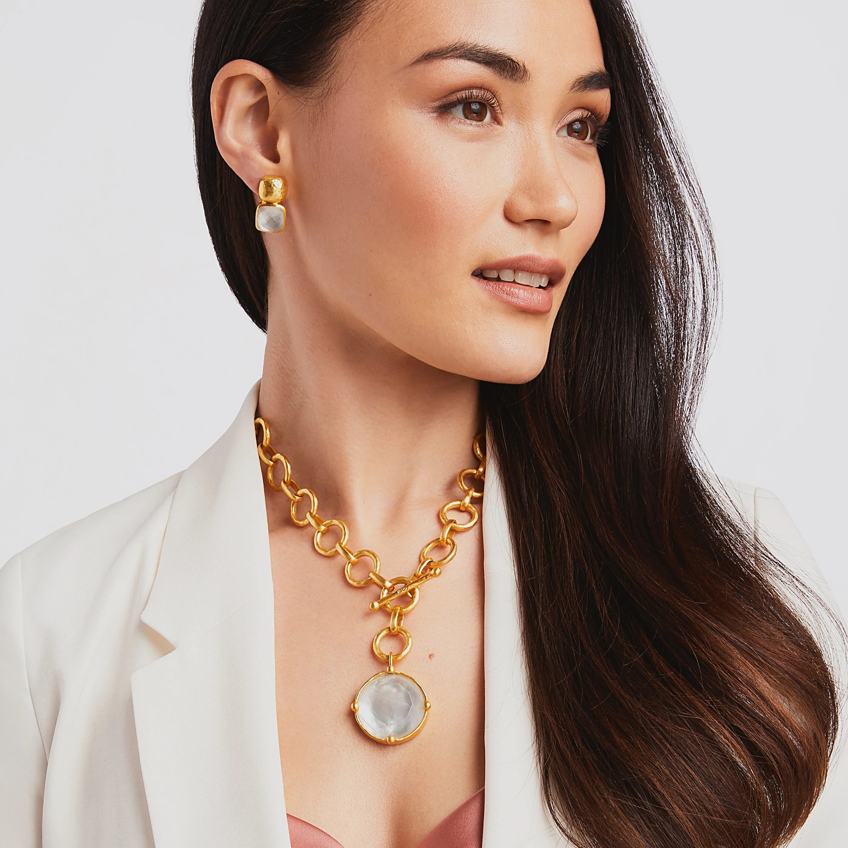 Honeybee Statement Necklace Iridescent Palmetto Green