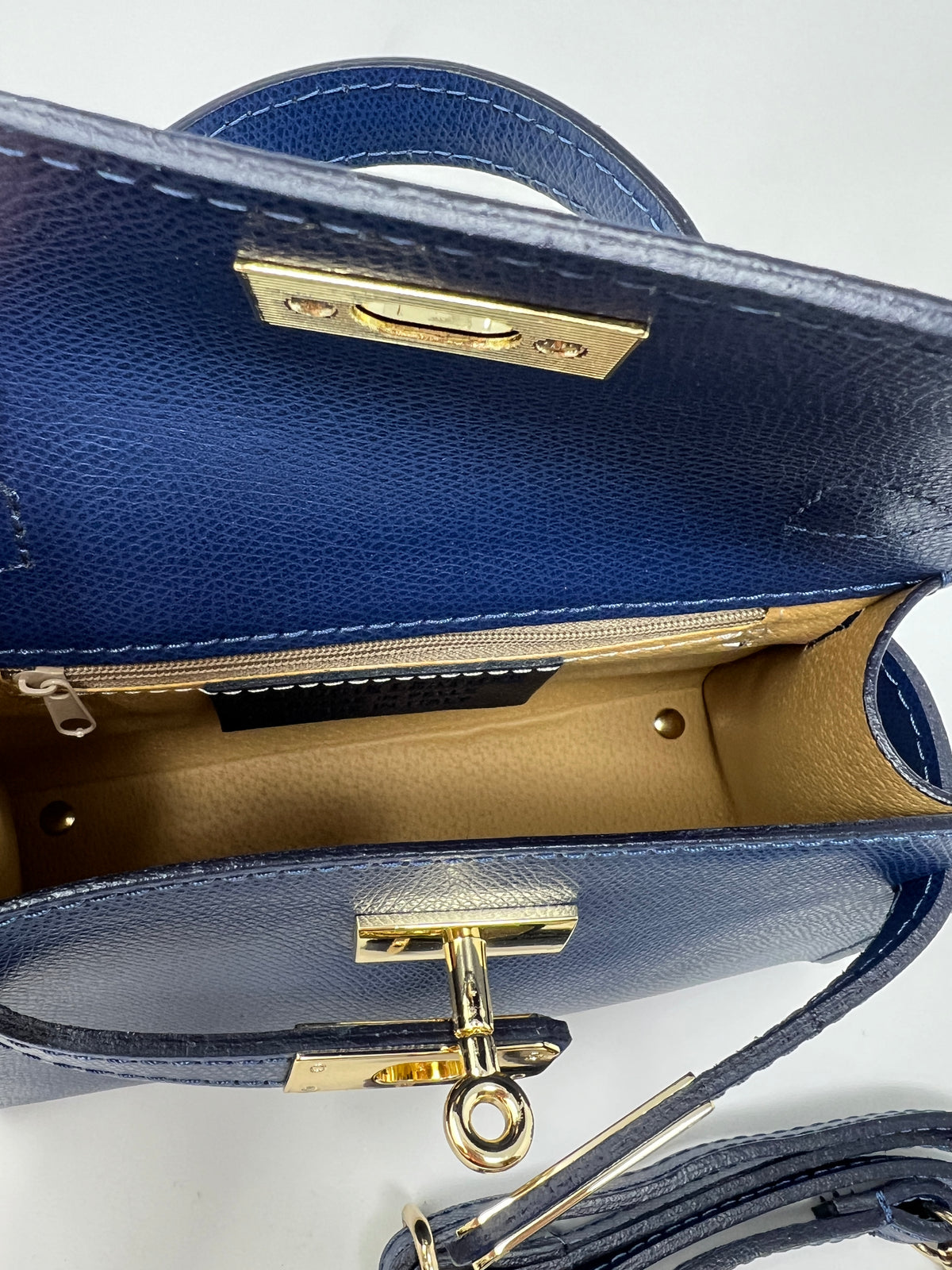 Mini Kallie Genuine Leather Bag in Dark Blue