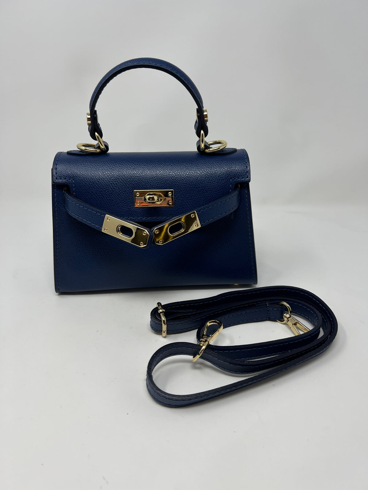 Mini Kallie Genuine Leather Bag in Dark Blue