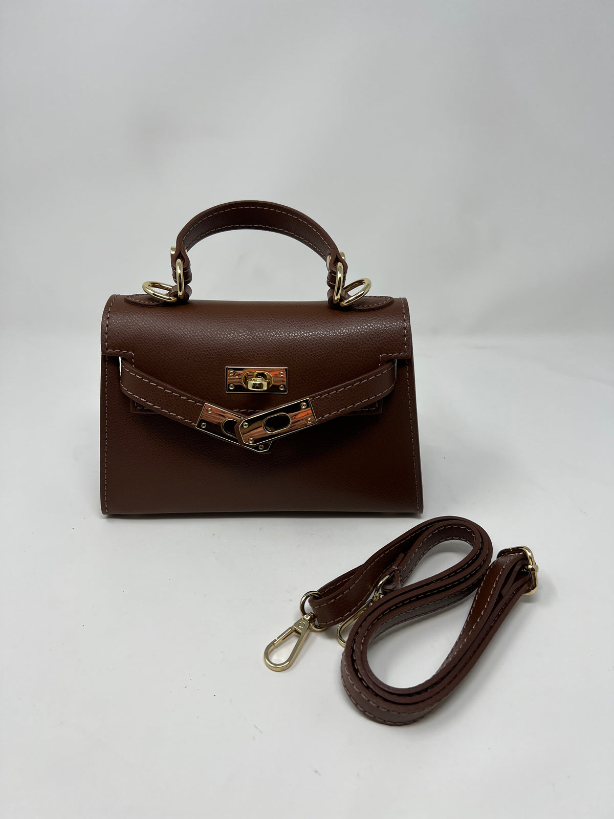 Mini Kallie Genuine Leather Bag in Brown