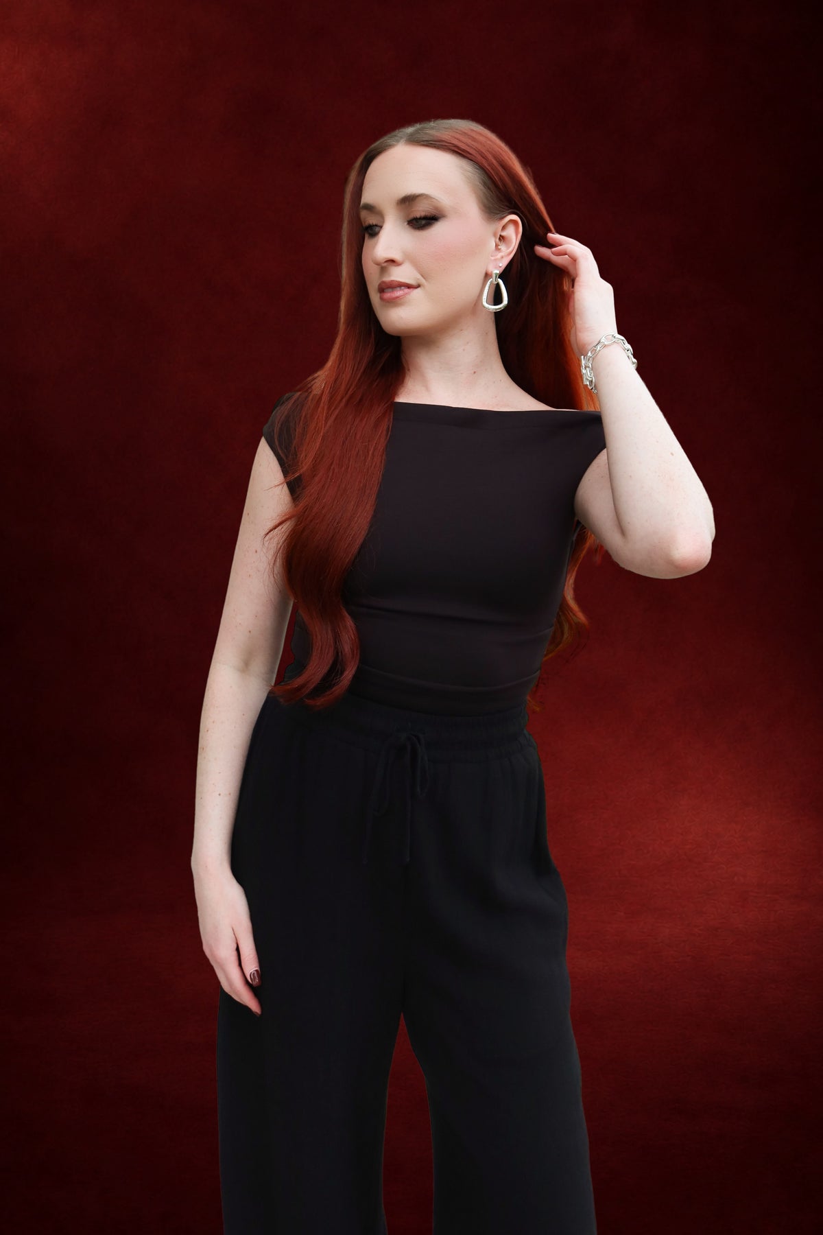 Jamie Off Shoulder Ruched Top in Black