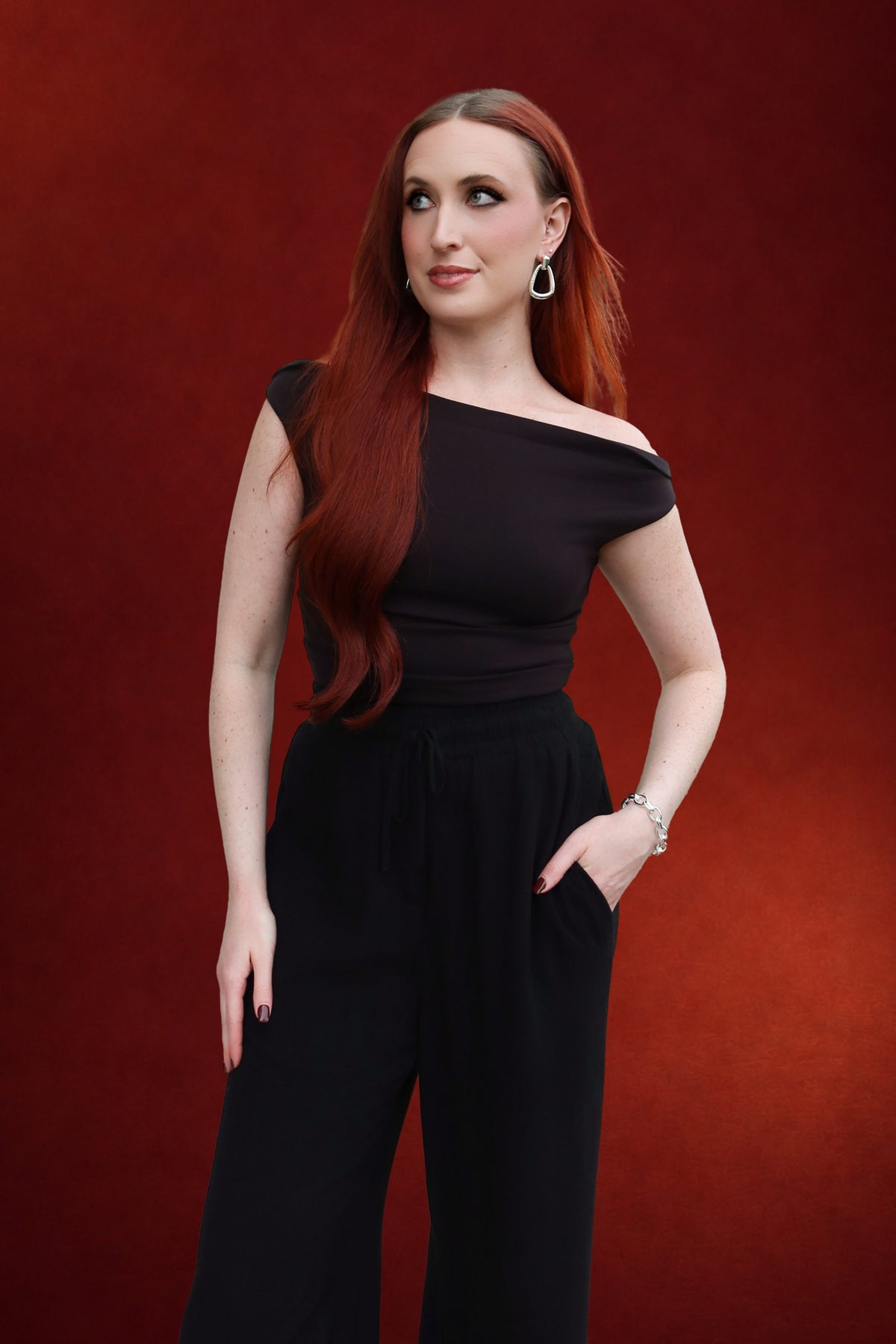 Jamie Off Shoulder Ruched Top in Black