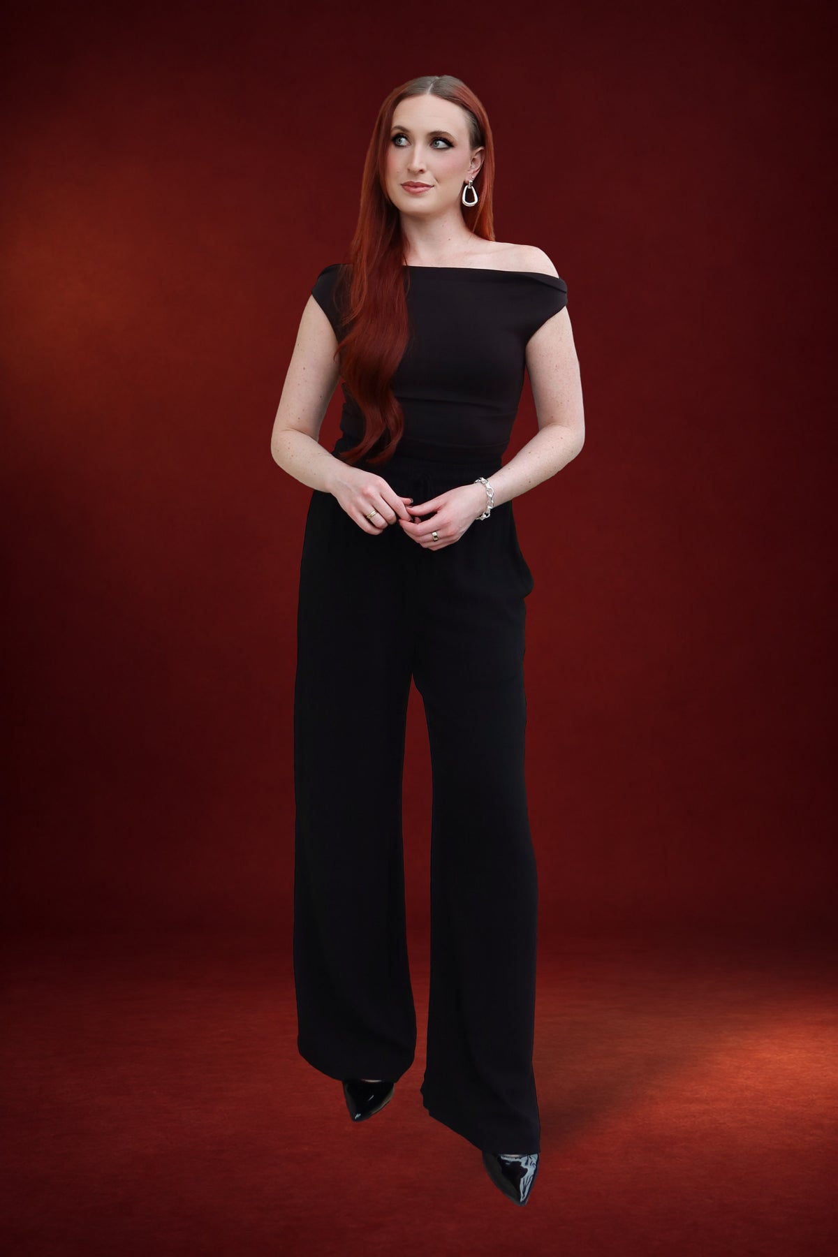 Courtney Linen Blend Pants in Black