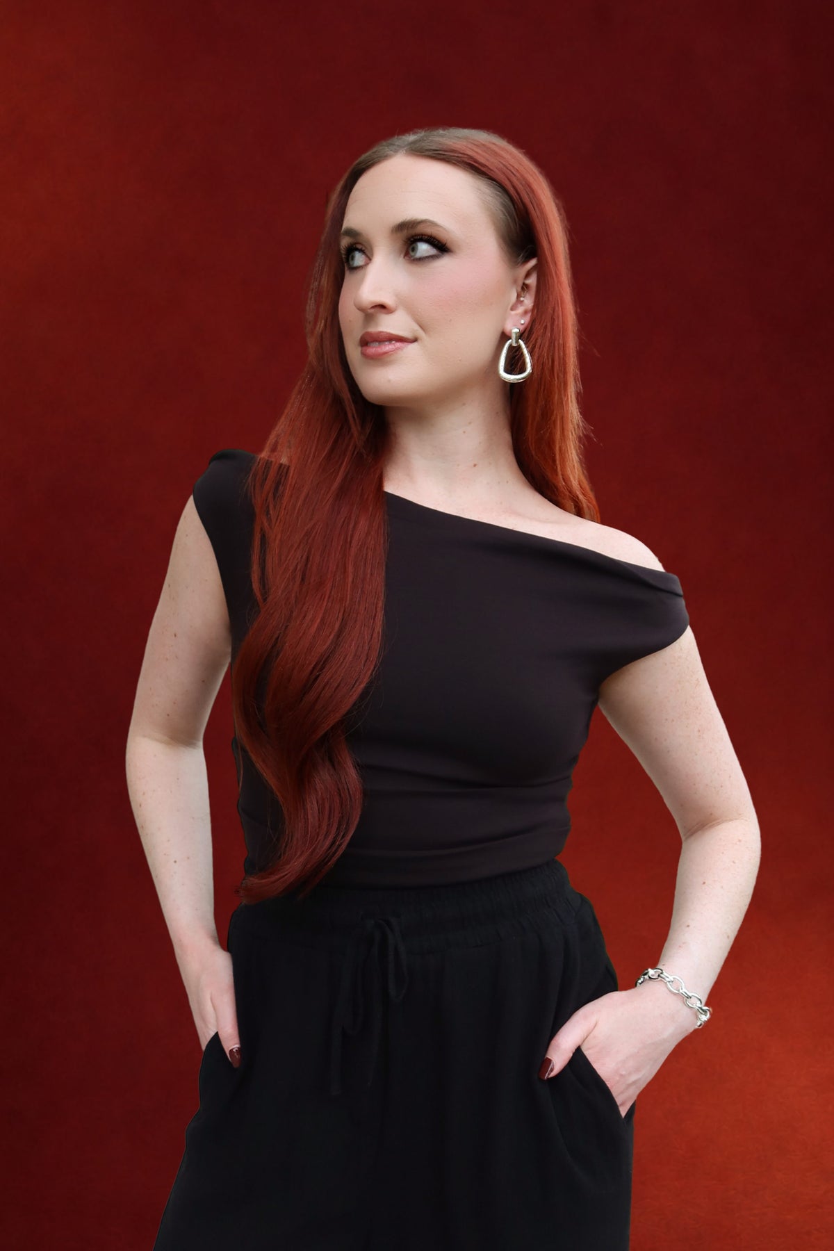 Jamie Off Shoulder Ruched Top in Black