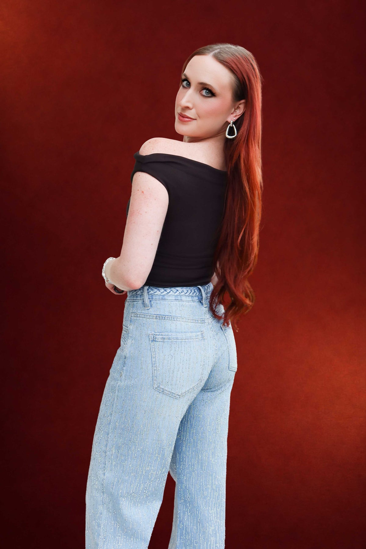 Jamie Off Shoulder Ruched Top in Black